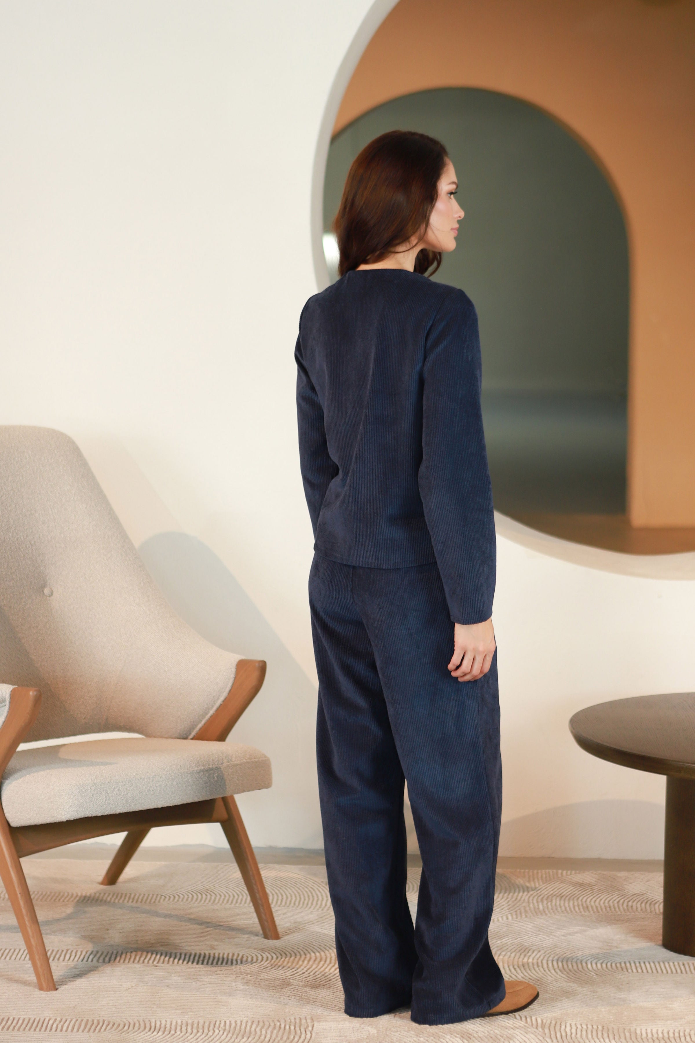 Velveto švarkelis „AGATAS“ tamsiai mėlyna