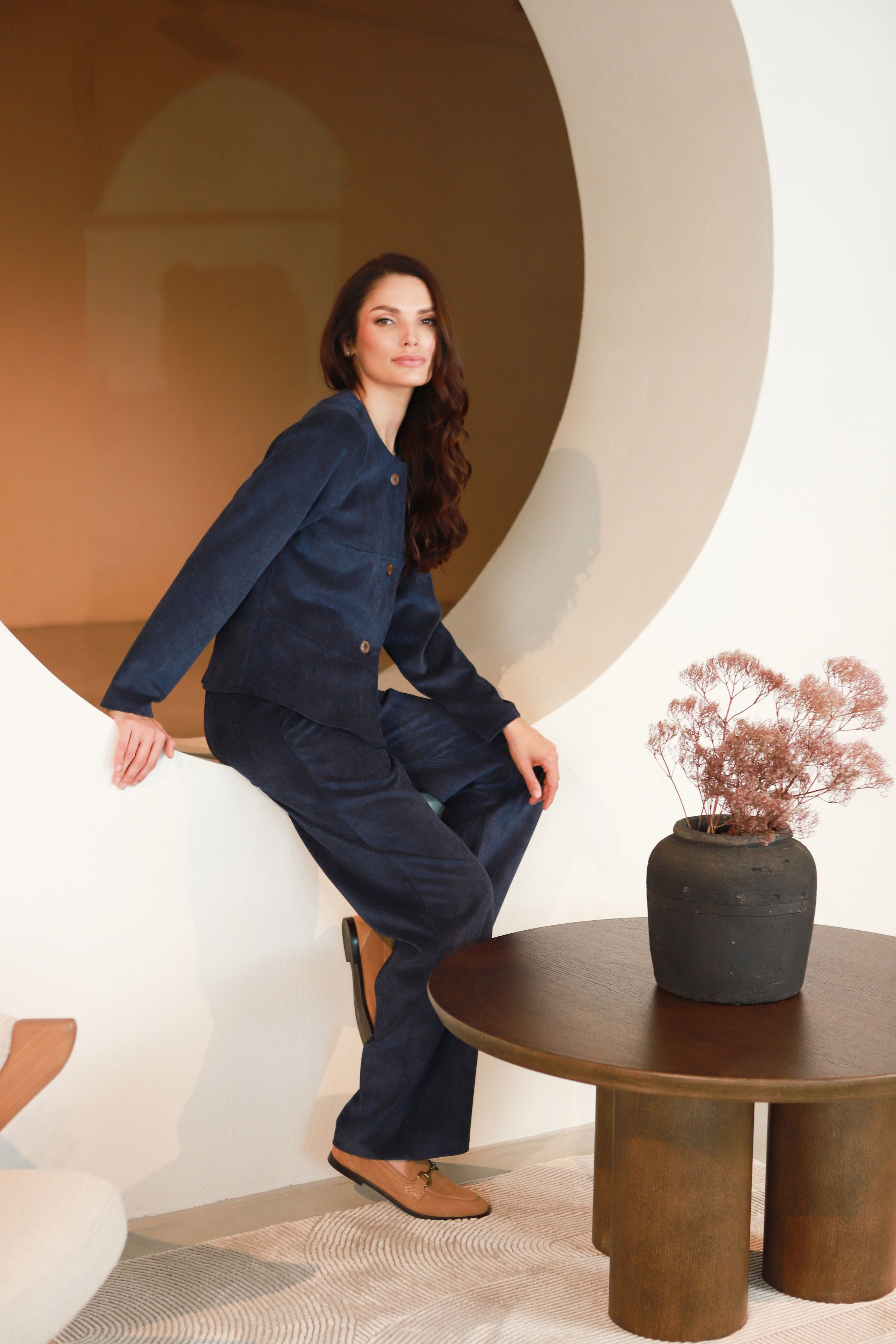 Velveto švarkelis „AGATAS“ tamsiai mėlyna