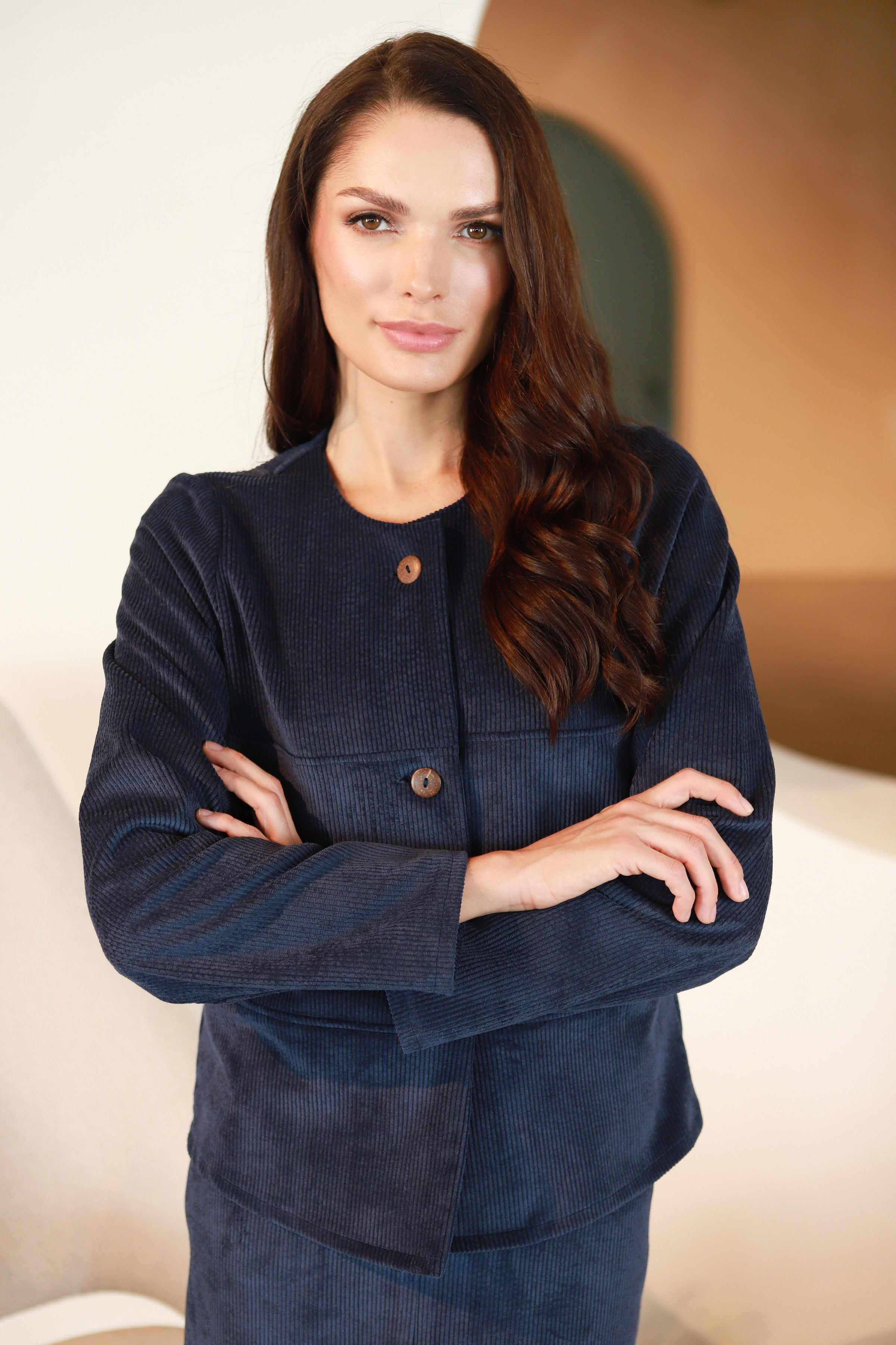 Velveto švarkelis „AGATAS“ tamsiai mėlyna