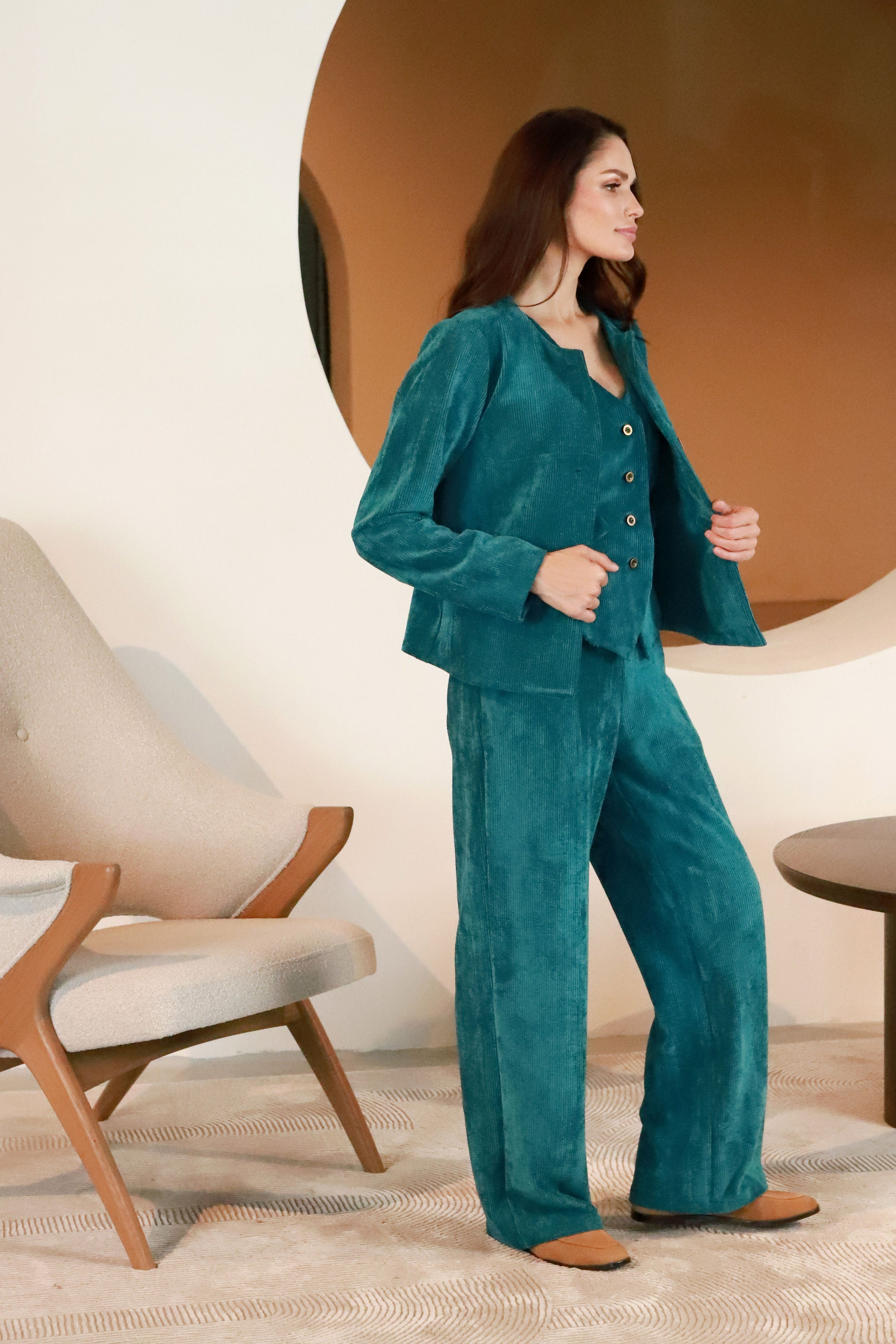 Velveto švarkelis „AGATAS“ turkio žalia