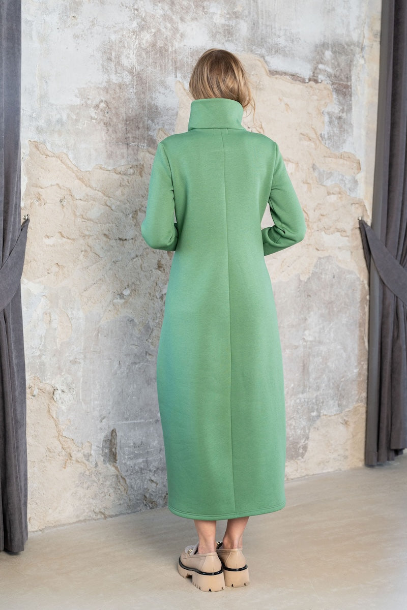 Long casual dress "AURA" green