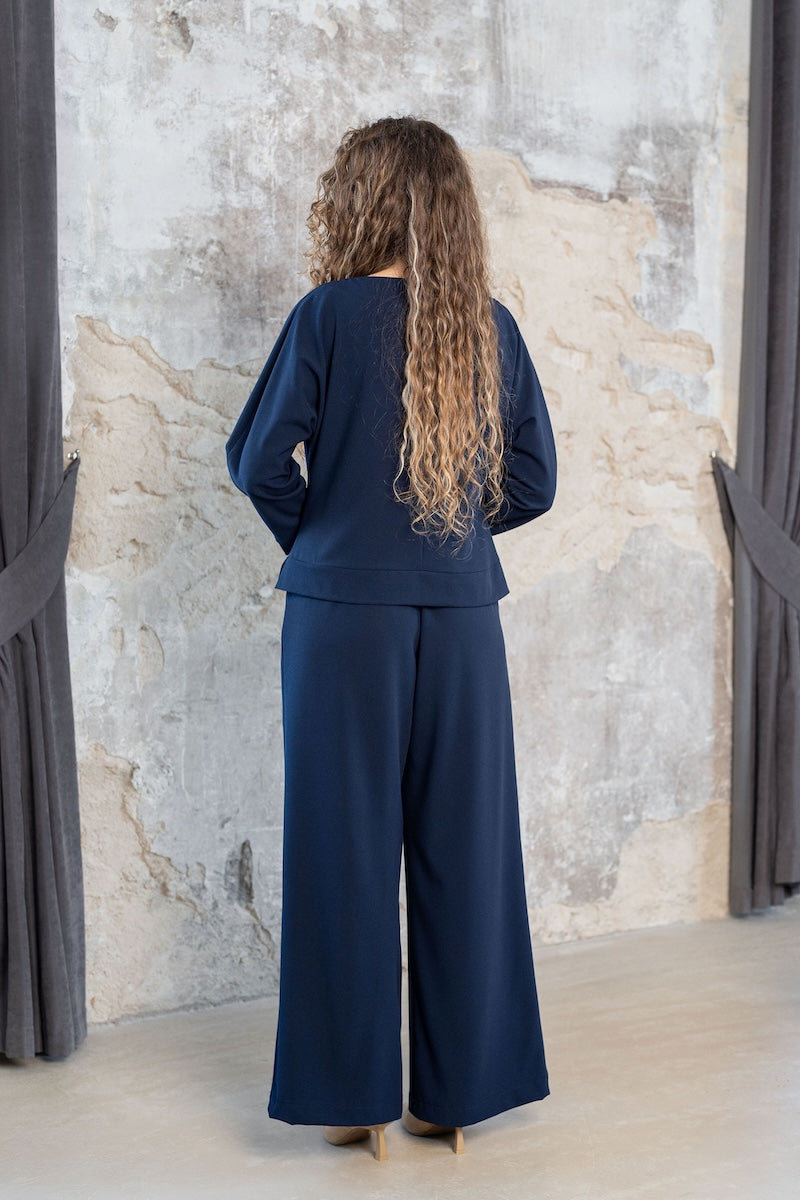 Krepinės viskozės palaidinė "ELVA" t. mėlyna