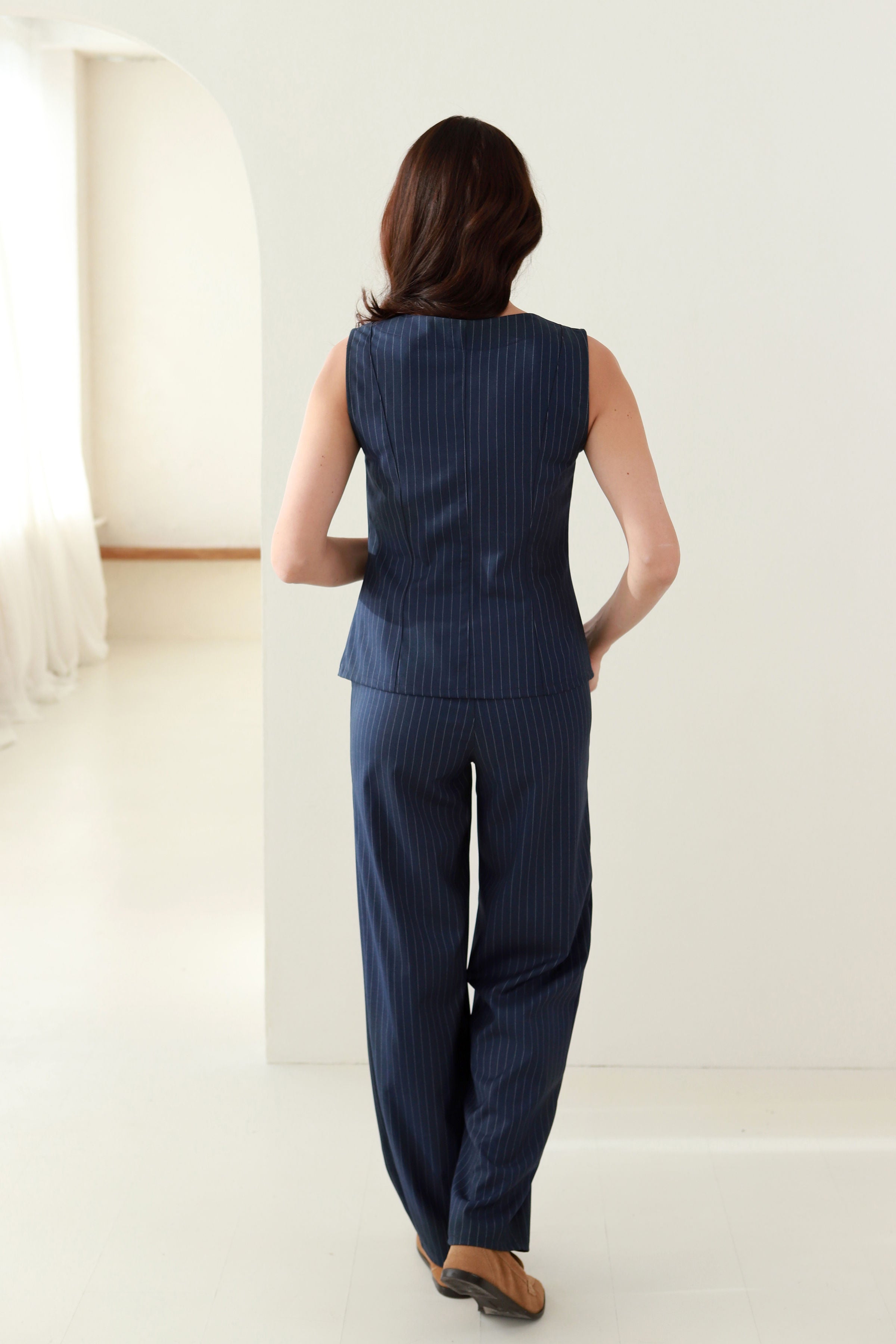 Trumpa liemenė „MIRAŽAS“ mėlyna dryžuota