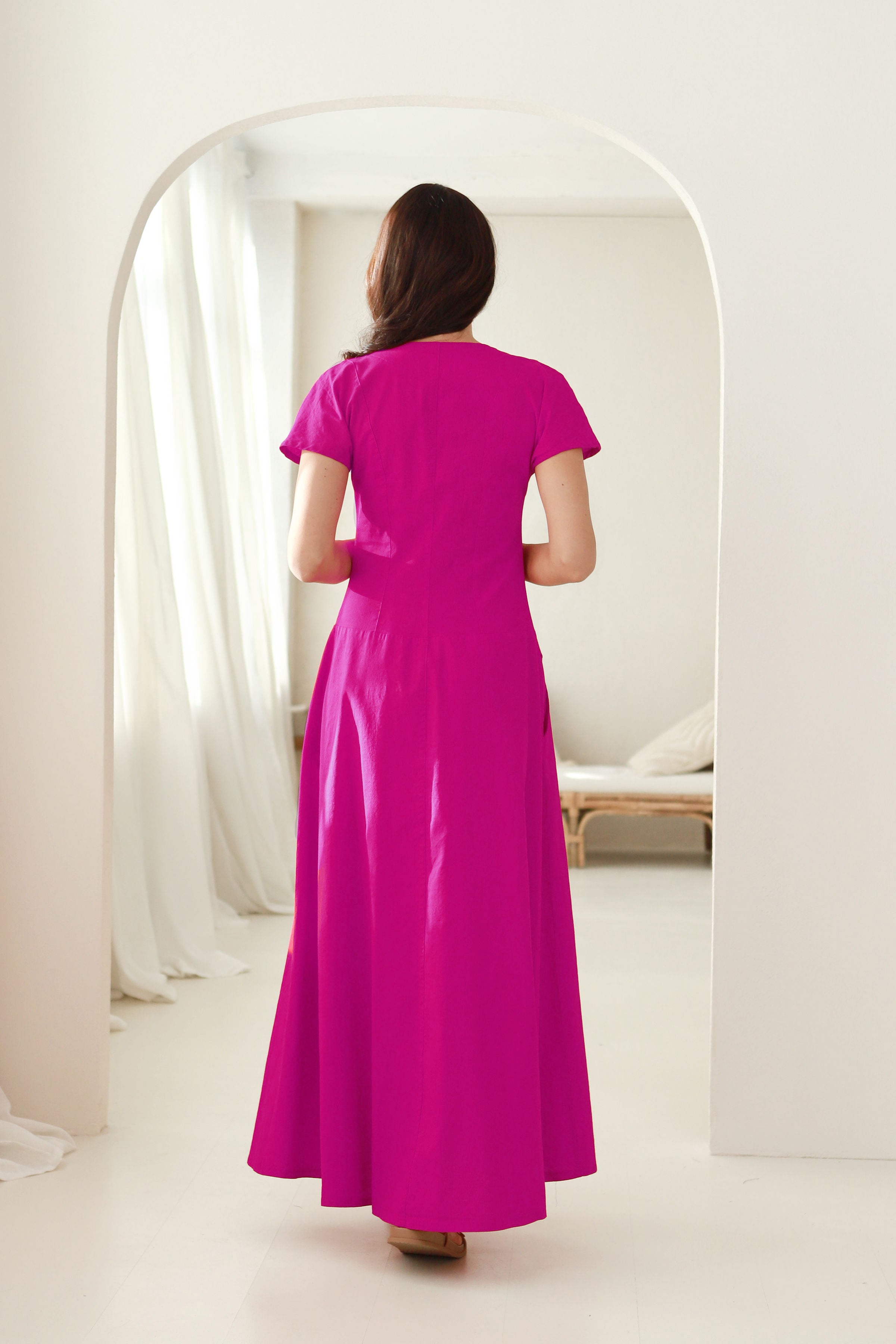 Dress “LAGŪNA” in berry red