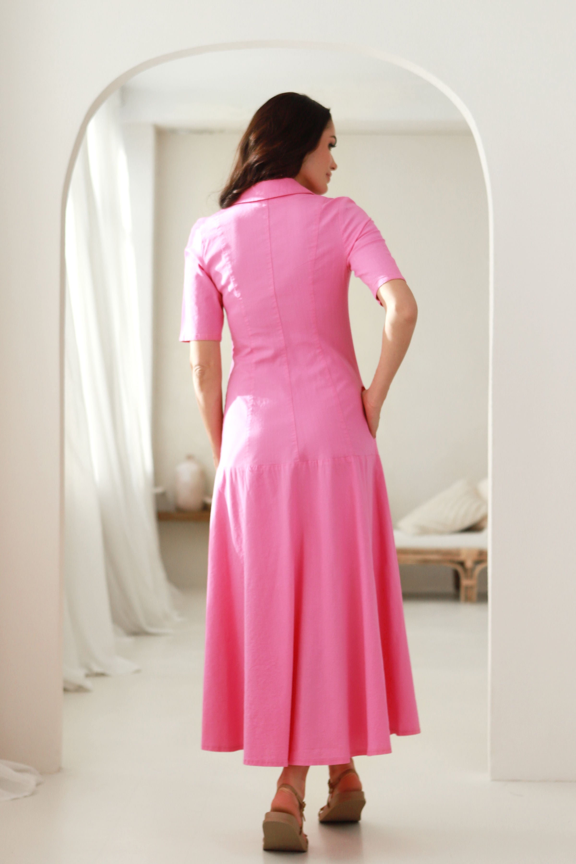 Suknelė „RIVIERA" žiedlapių rožinė