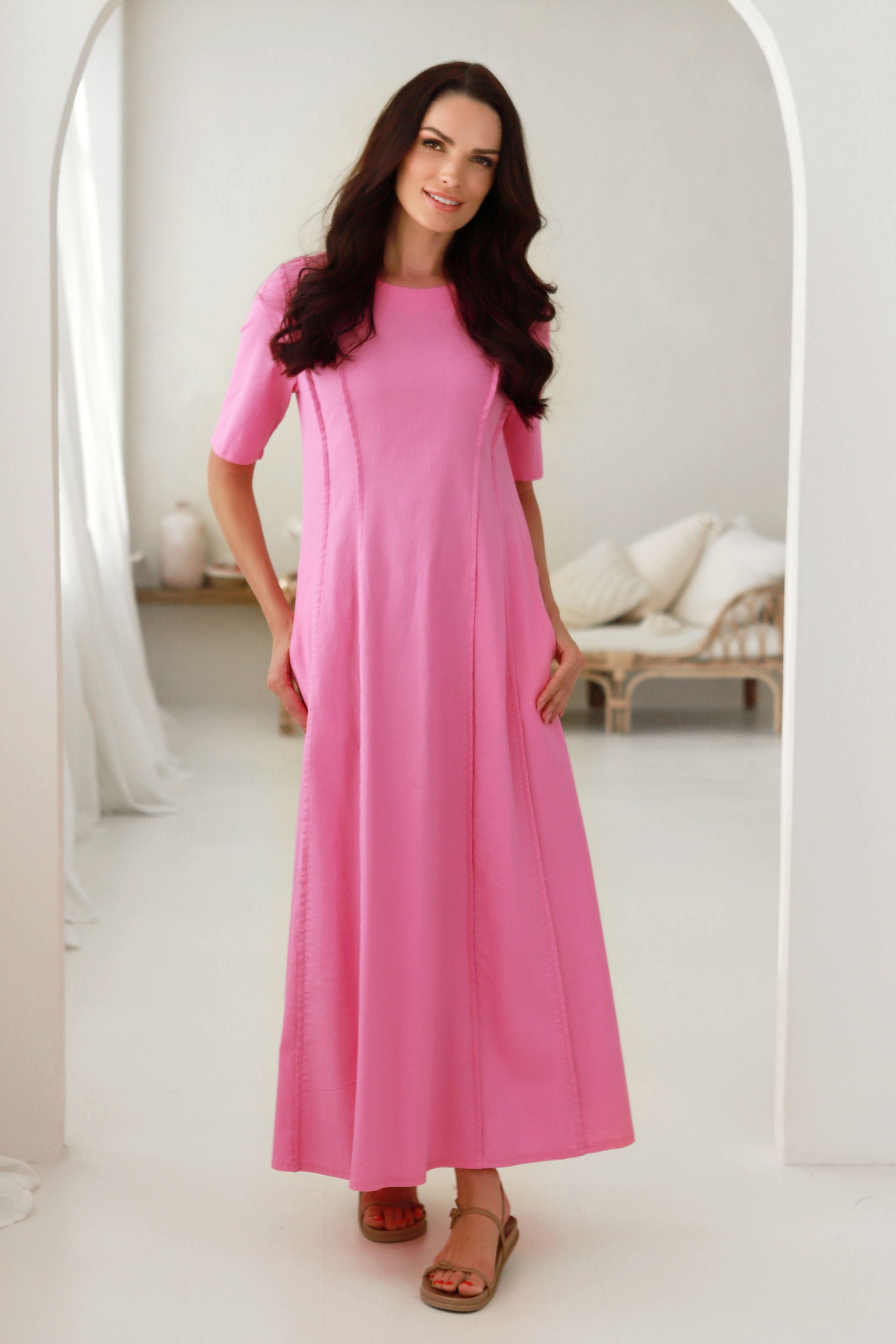 Suknelė „JŪRA" žiedlapių rožinė