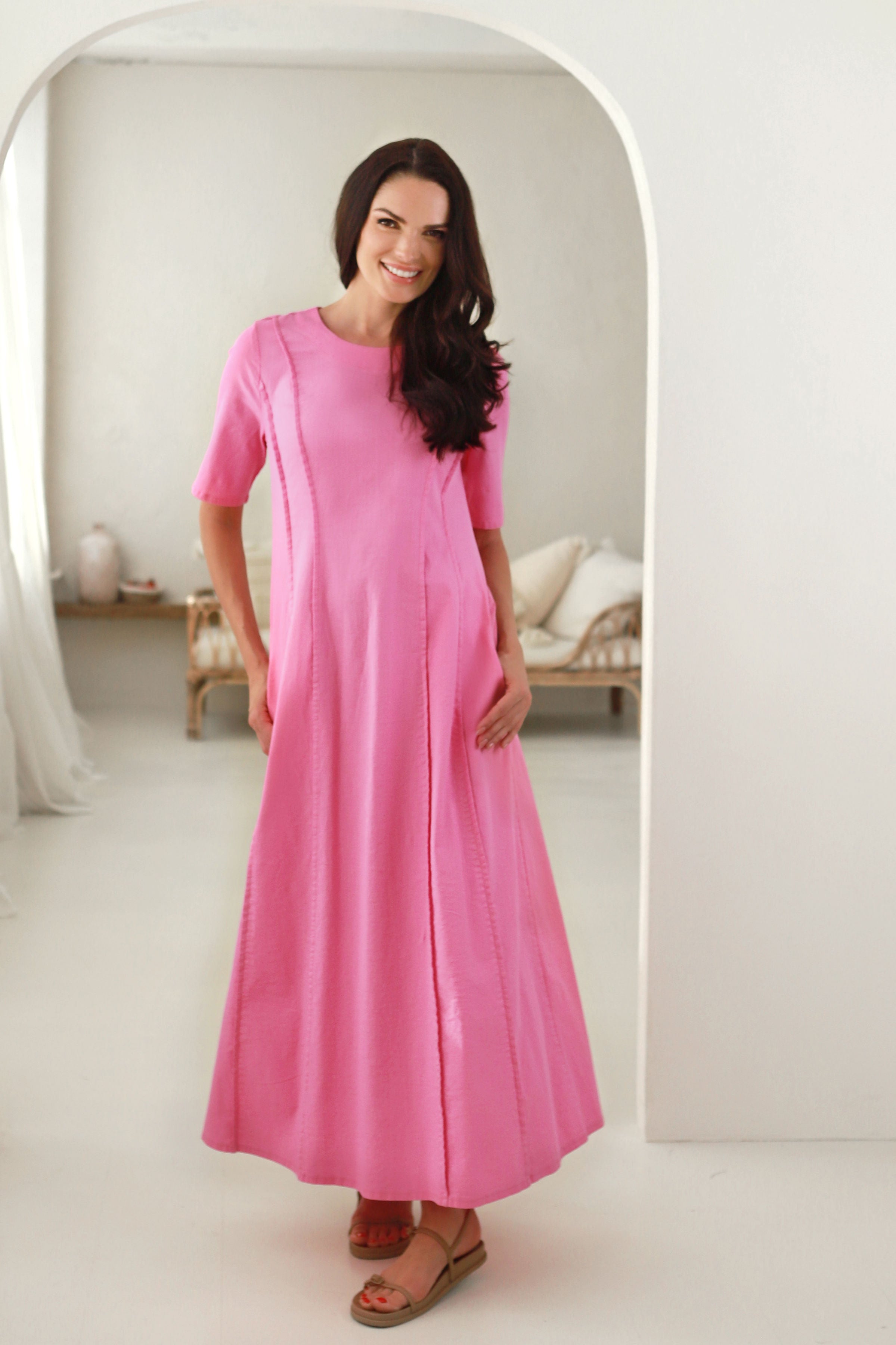 Suknelė „JŪRA" žiedlapių rožinė