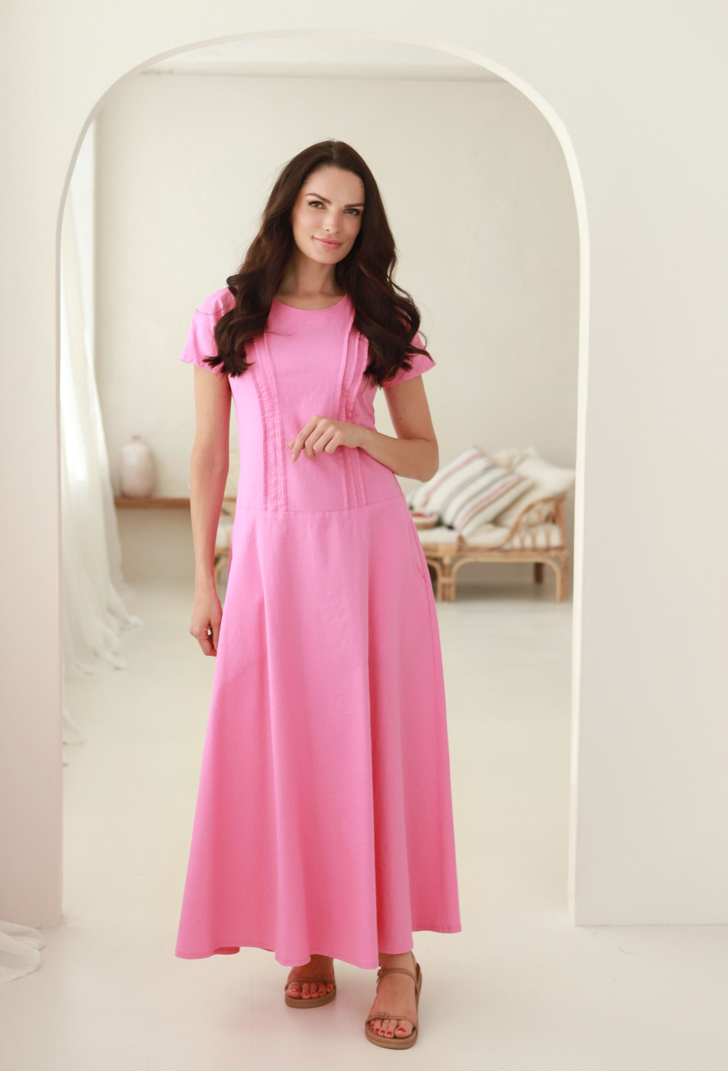 Suknelė „LAGŪNA" žiedlapių rožinė