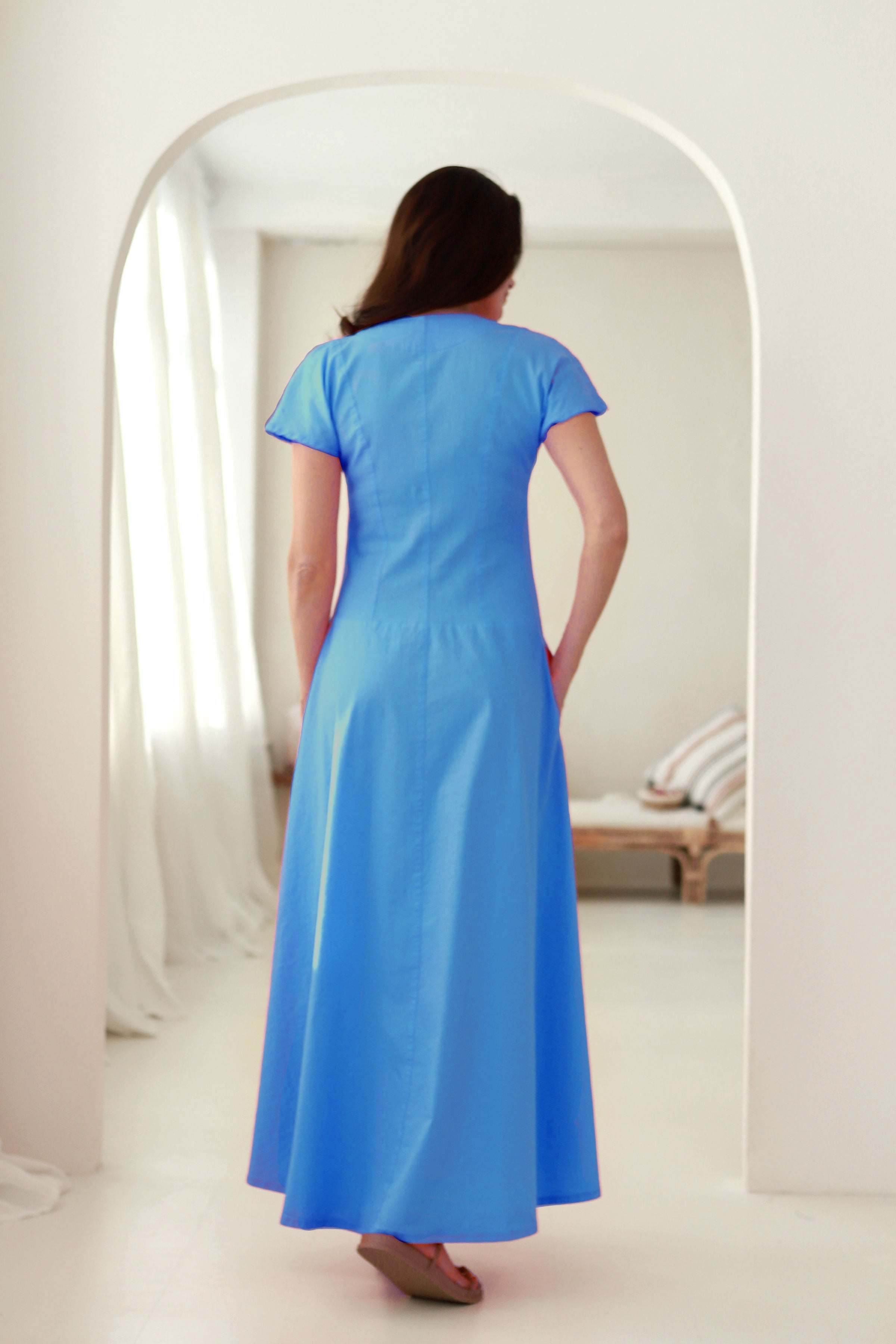 Dress “LAGŪNA” in berry red