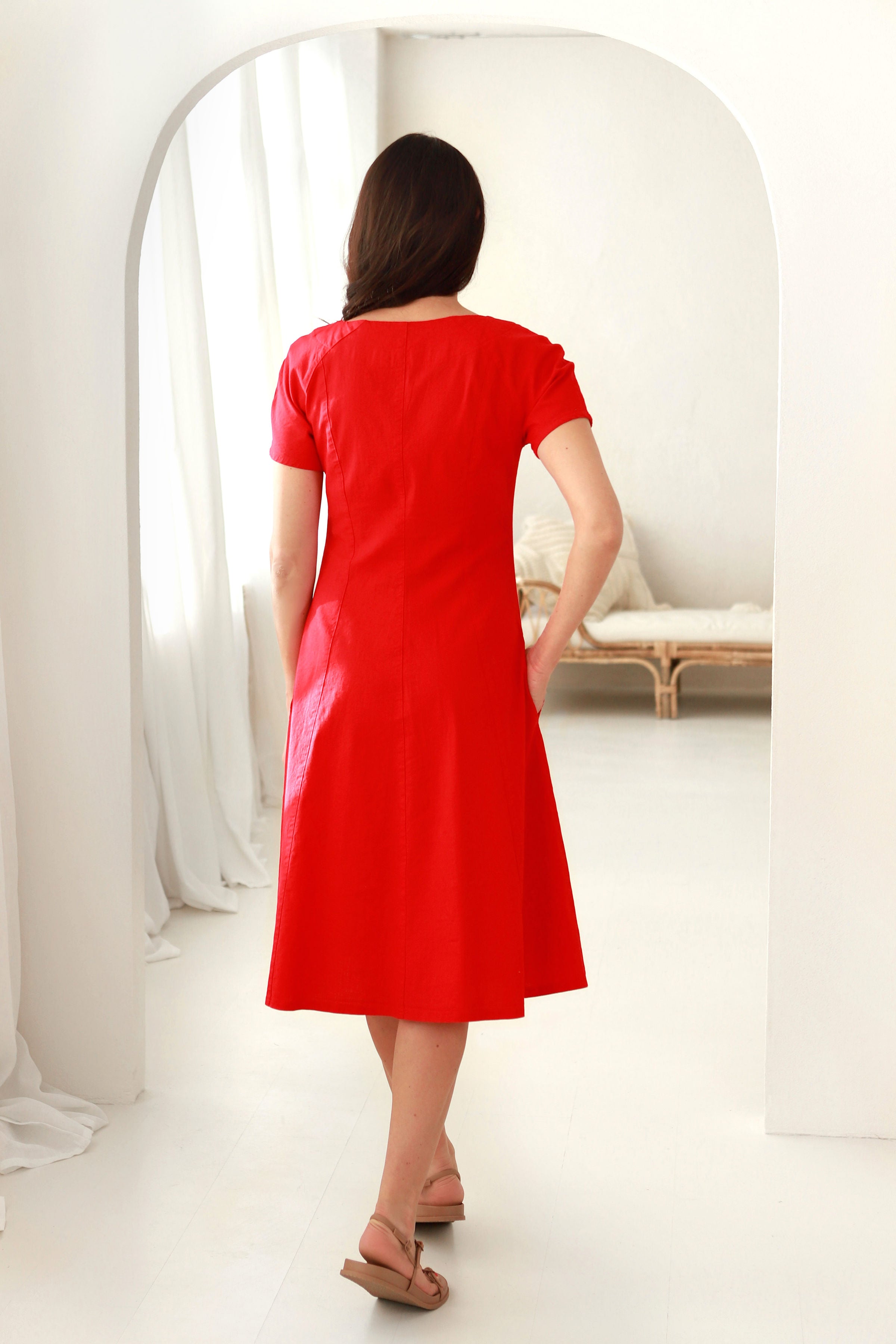 Trumpa suknelė „VASARA" uogų raudona