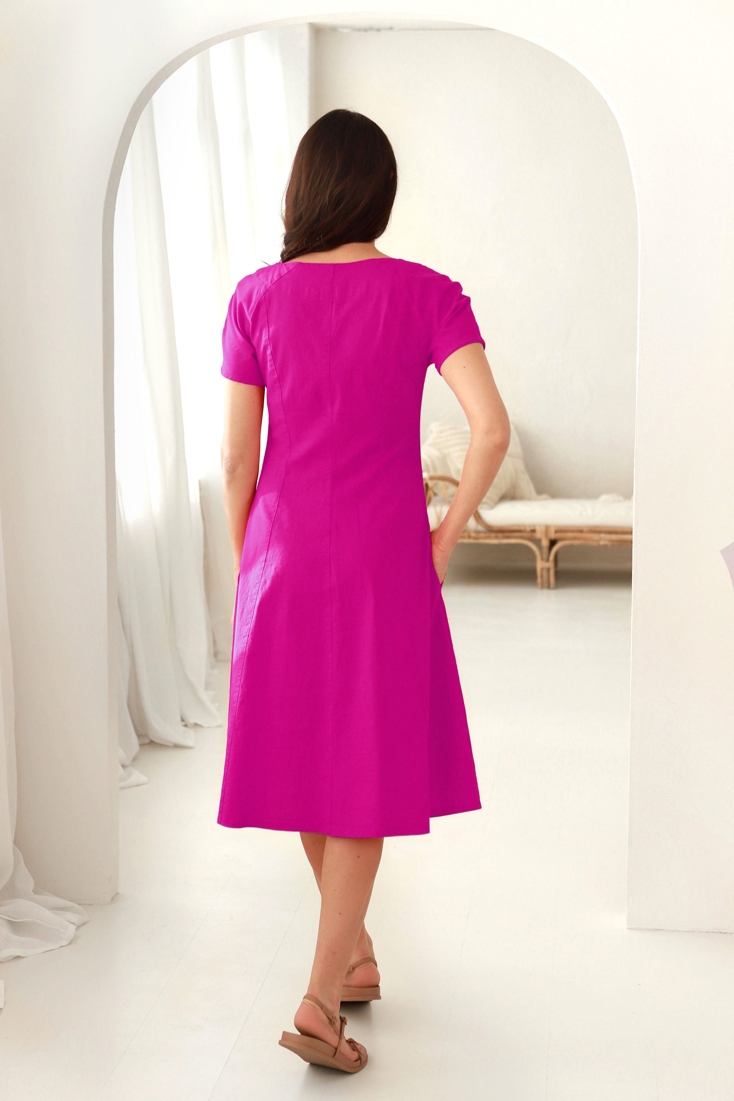 Short dress “VASARA” in cornflower blue