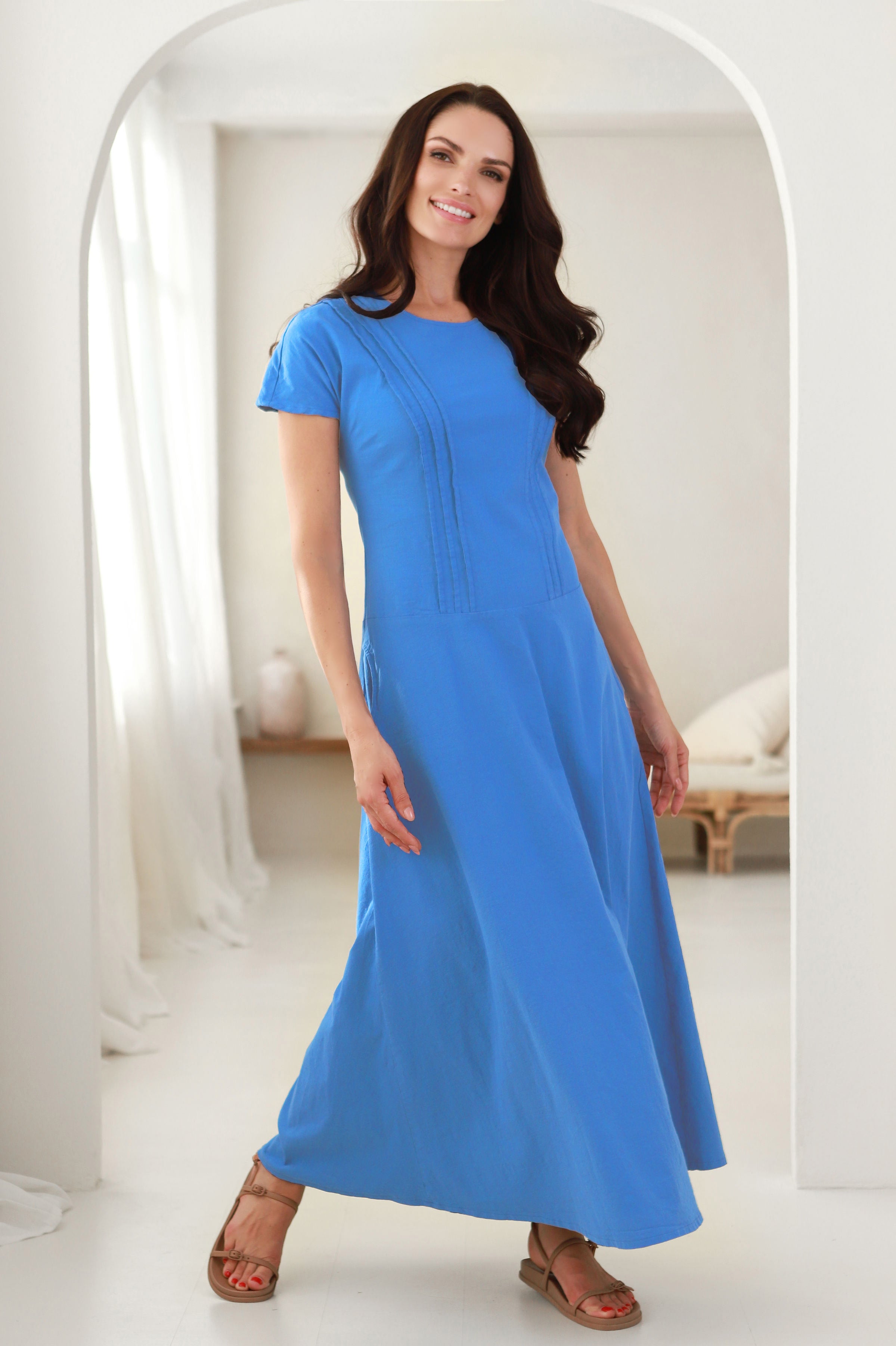Dress “LAGŪNA” in berry red