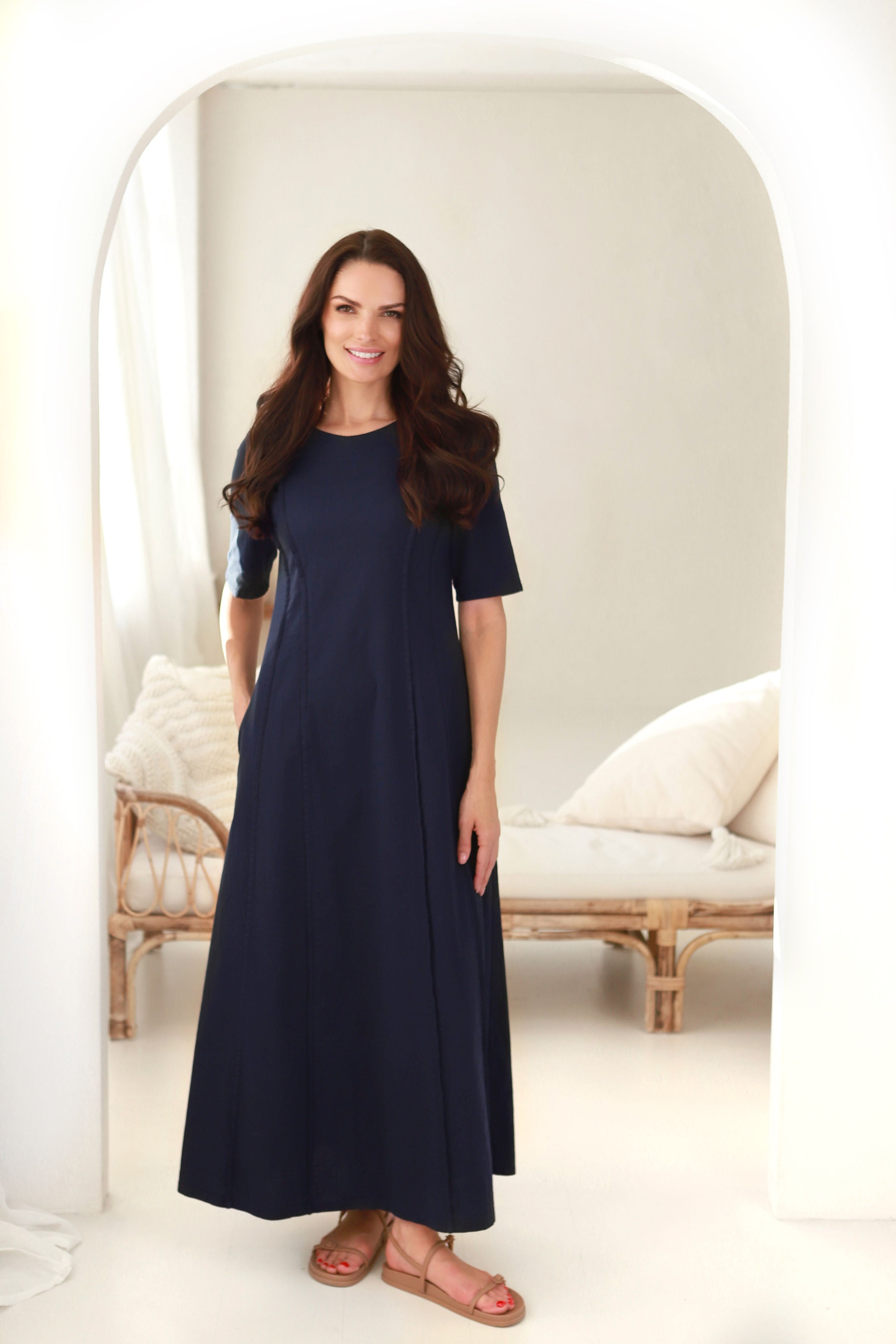 Suknelė „JŪRA" gili mėlyna