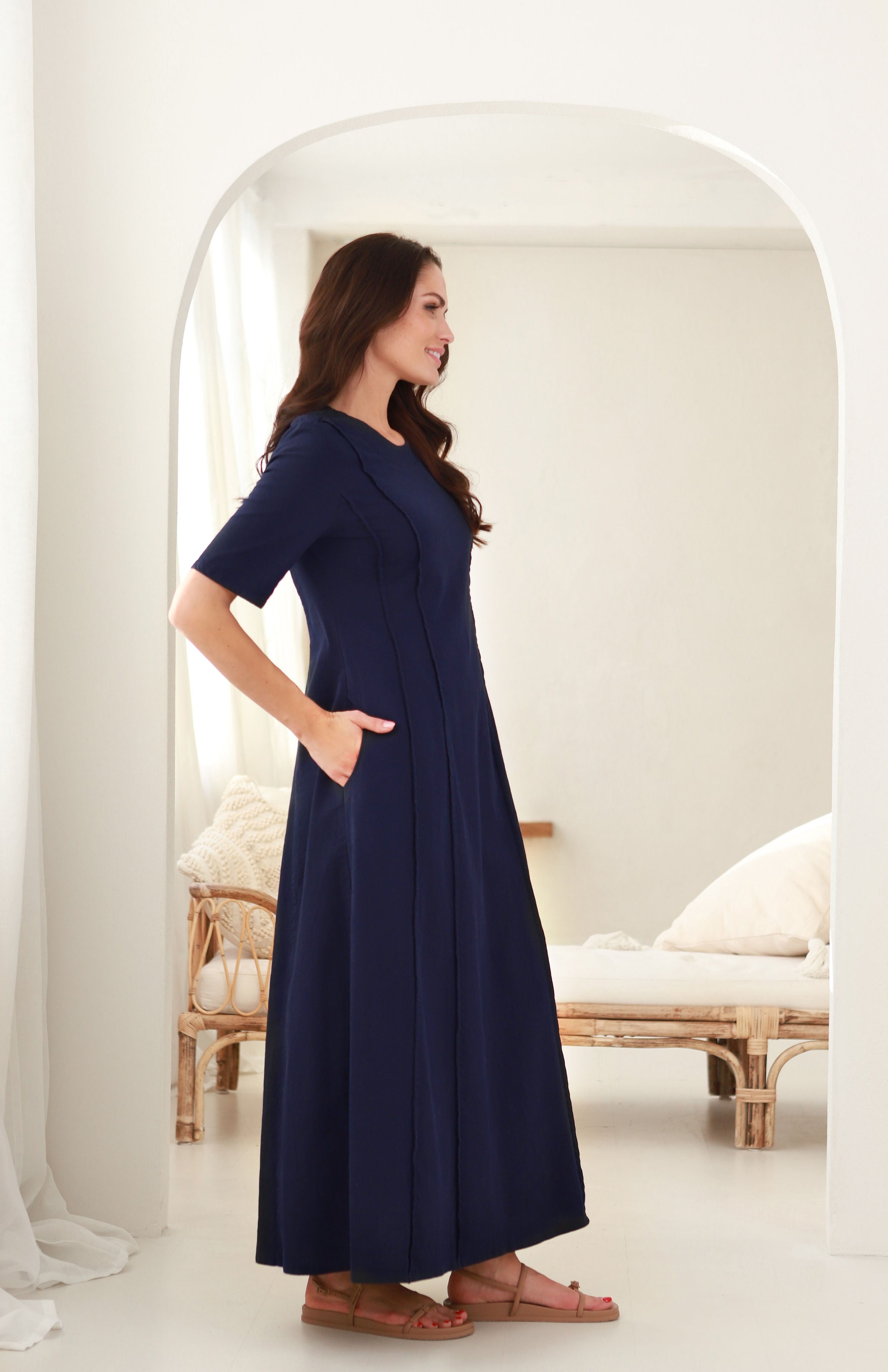 Suknelė „JŪRA" gili mėlyna