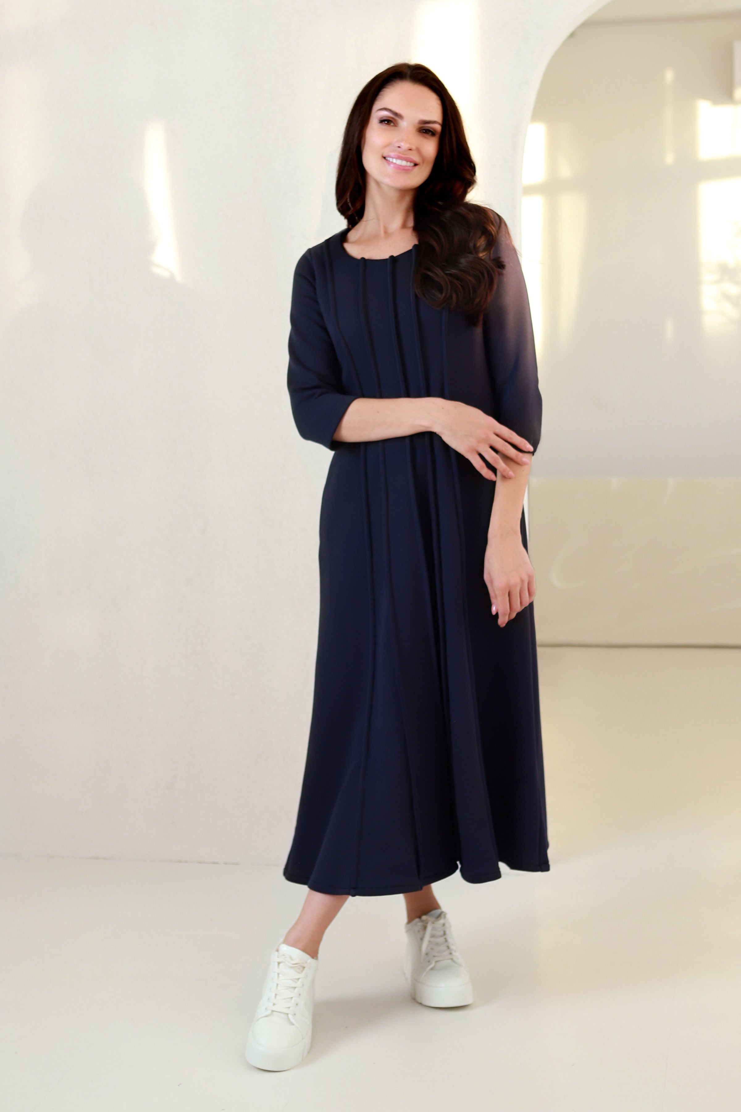 Ilga suknelė „SMILGA" tamsi mėlyna