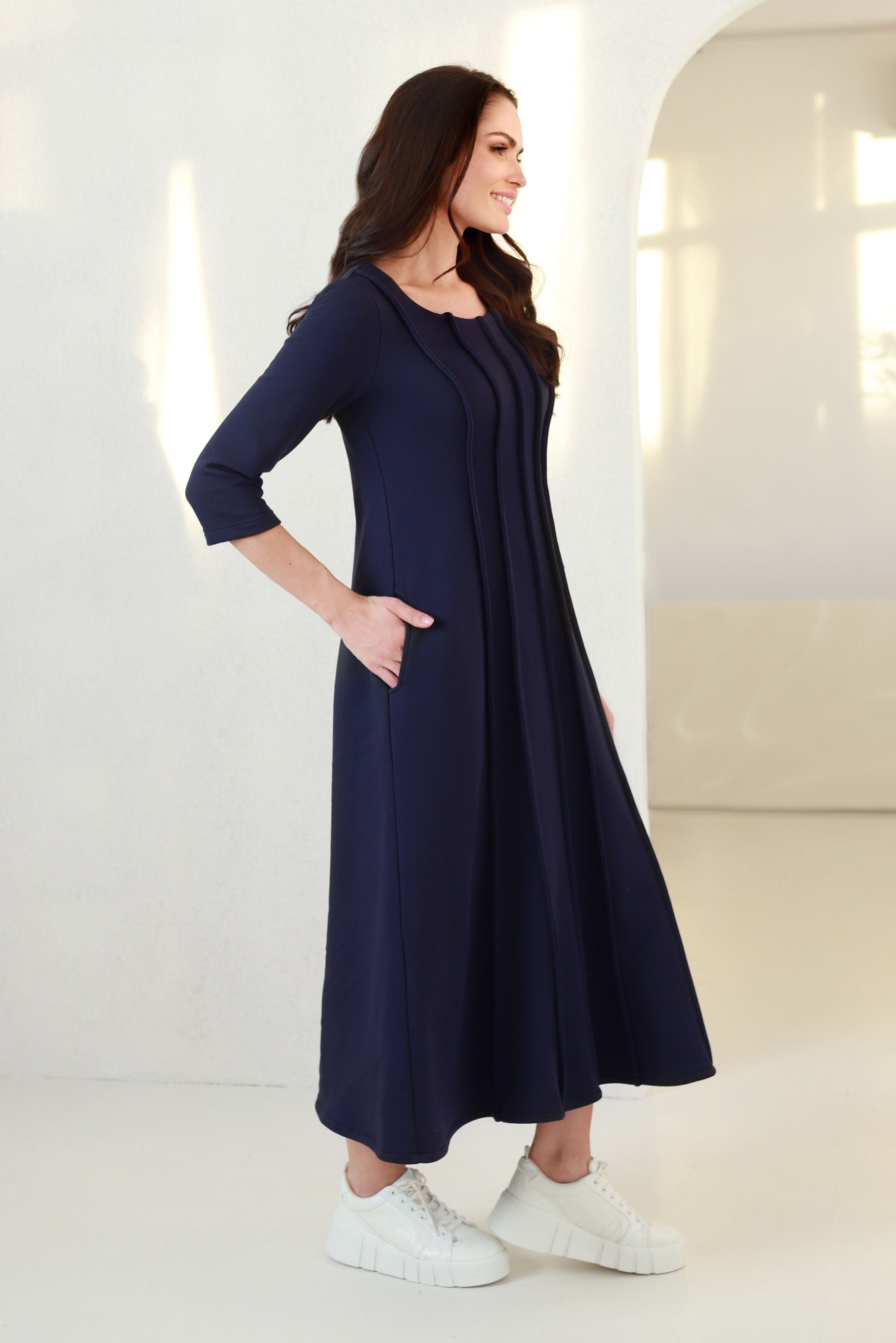 Ilga suknelė „SMILGA" tamsi mėlyna