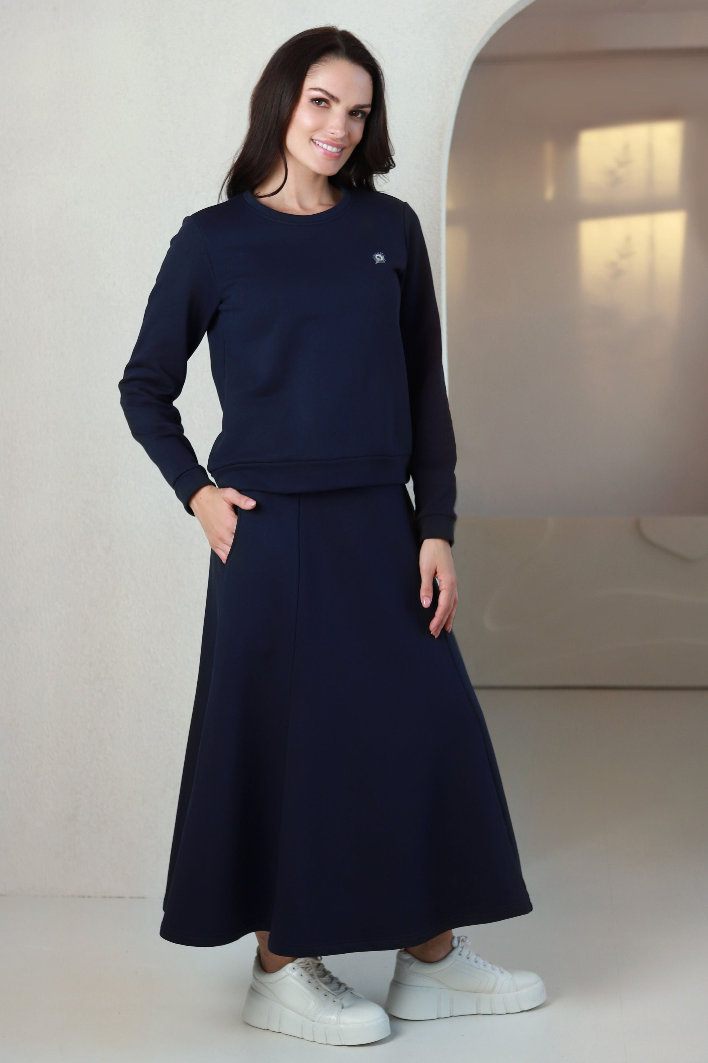 Sijonas „VAKARIS" tamsi mėlyna