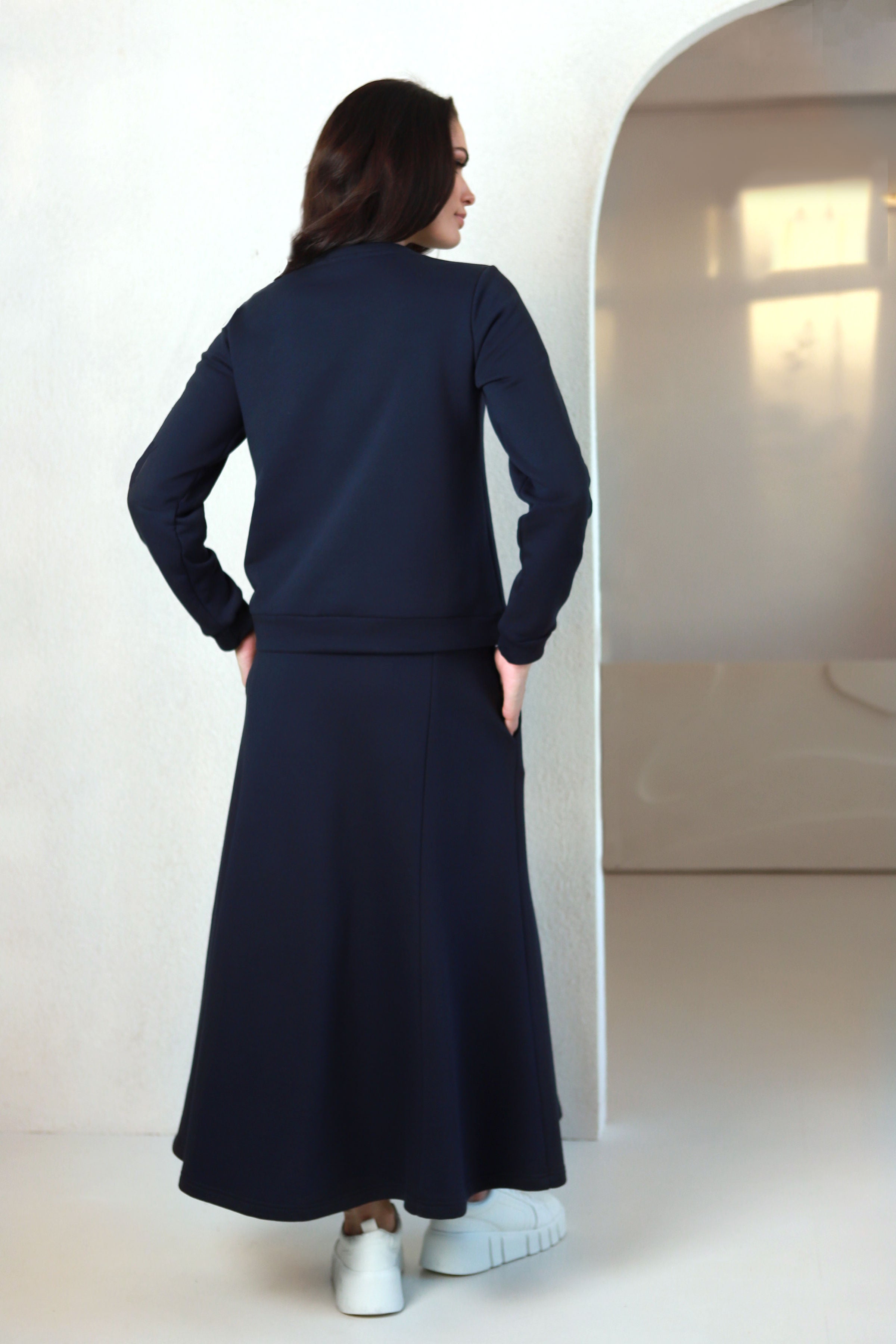 Sijonas „VAKARIS" tamsi mėlyna