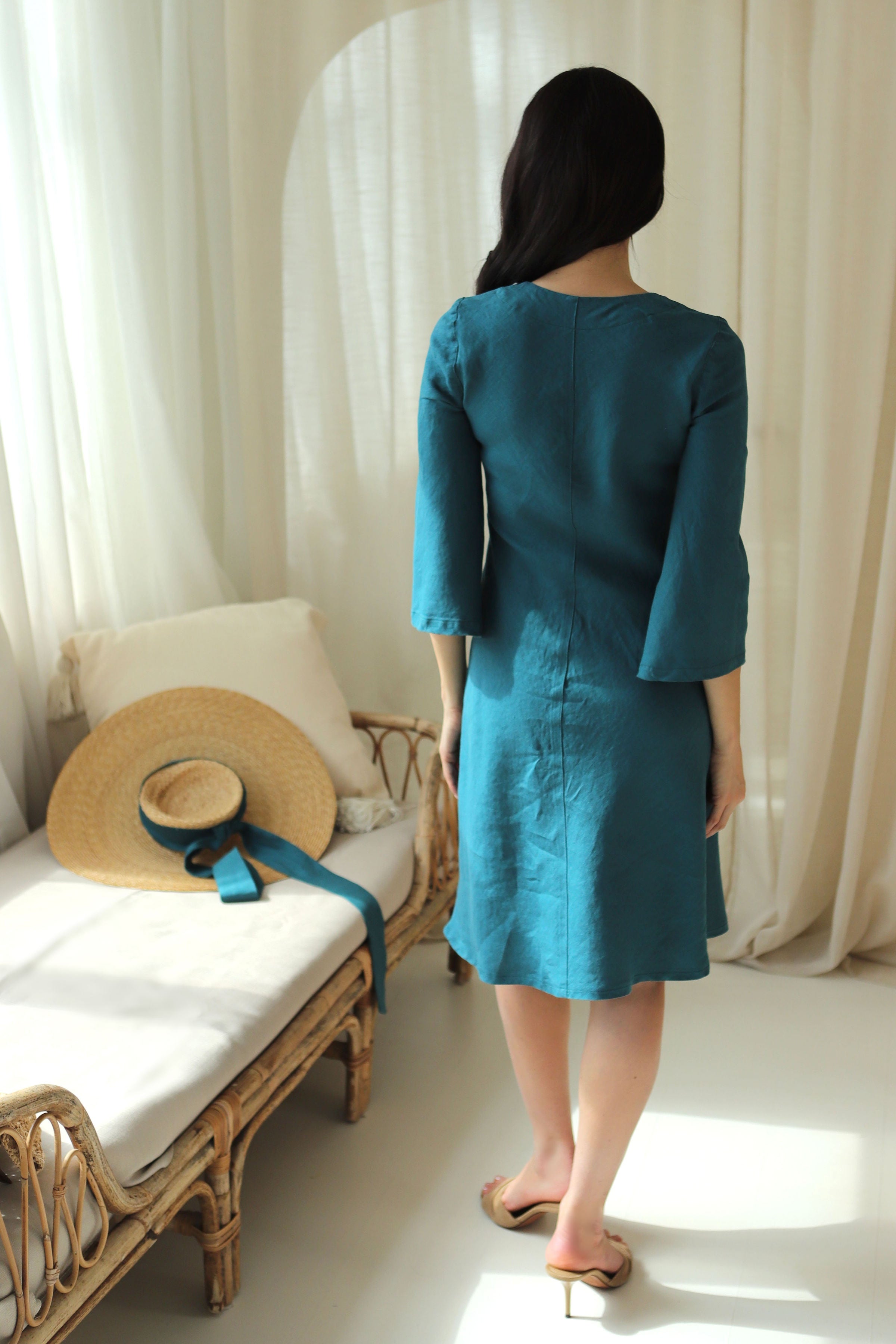 Short dress “NIDA” lagoon green