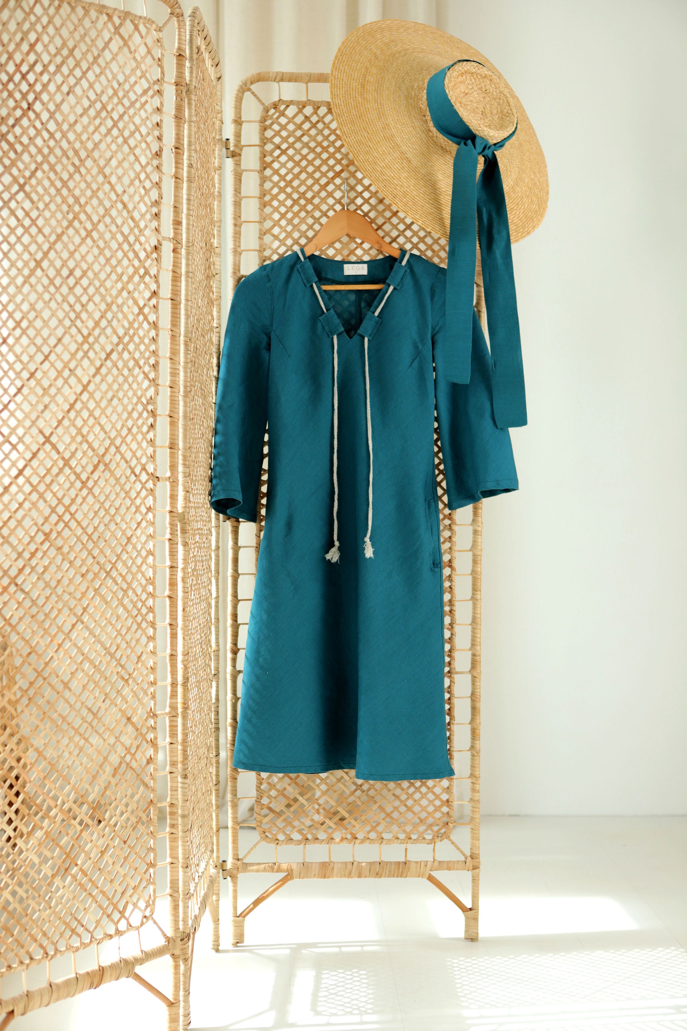 Short dress “NIDA” lagoon green