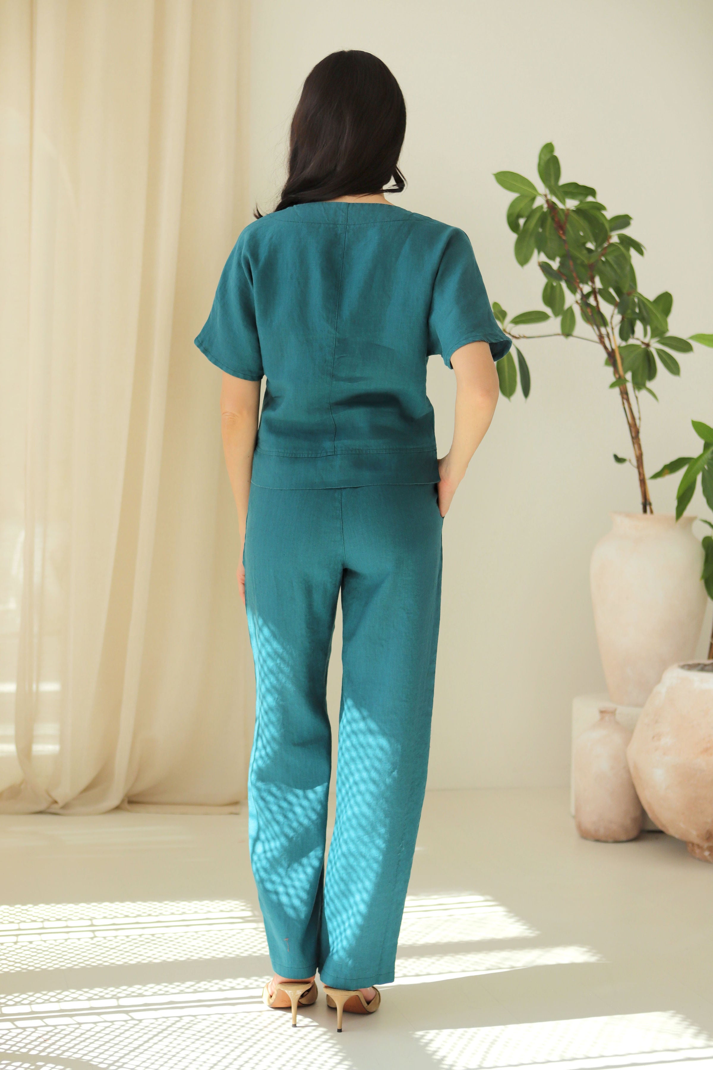 Blouse “SKRAISTĖ” lagoon green