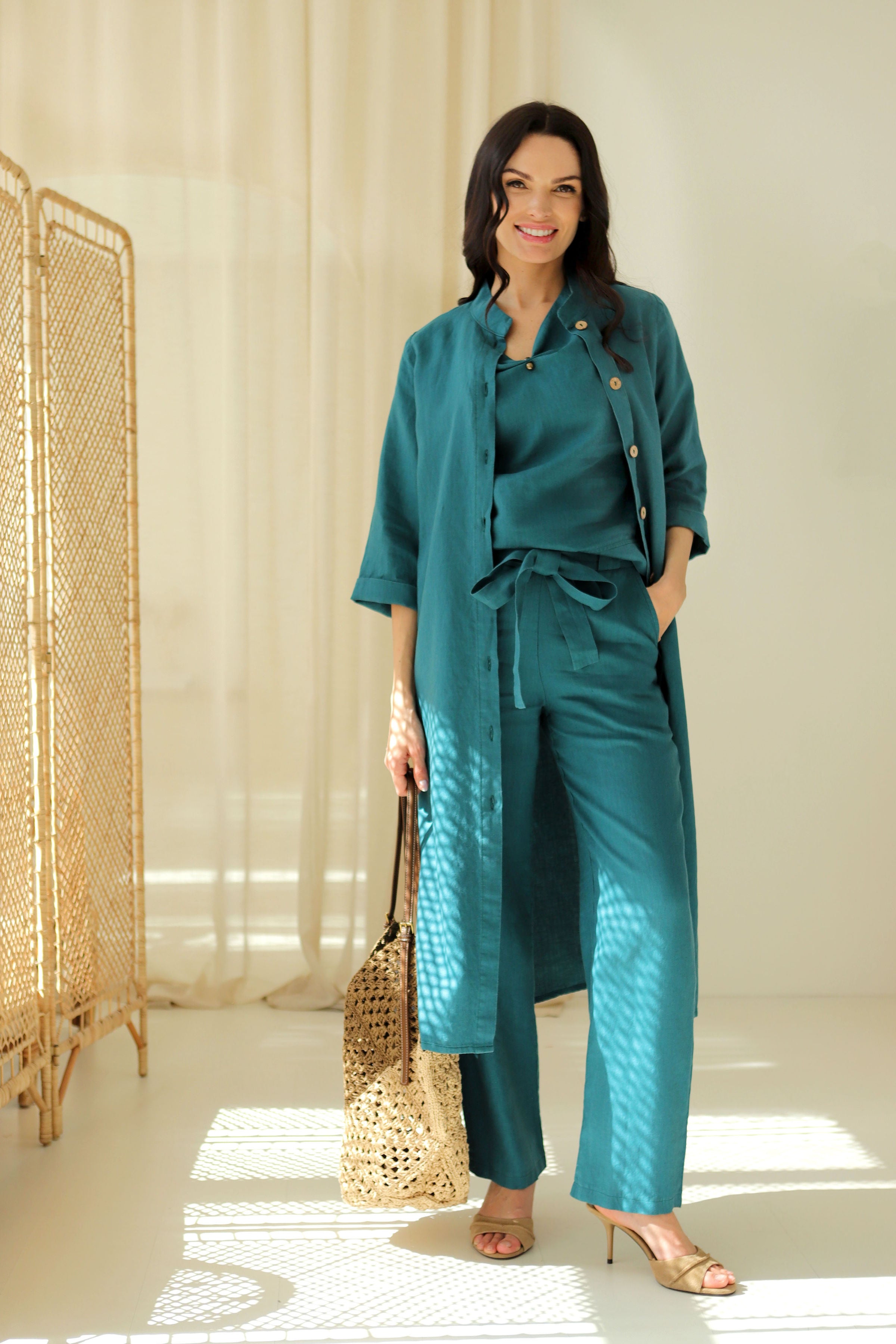 Blouse “SKRAISTĖ” lagoon green