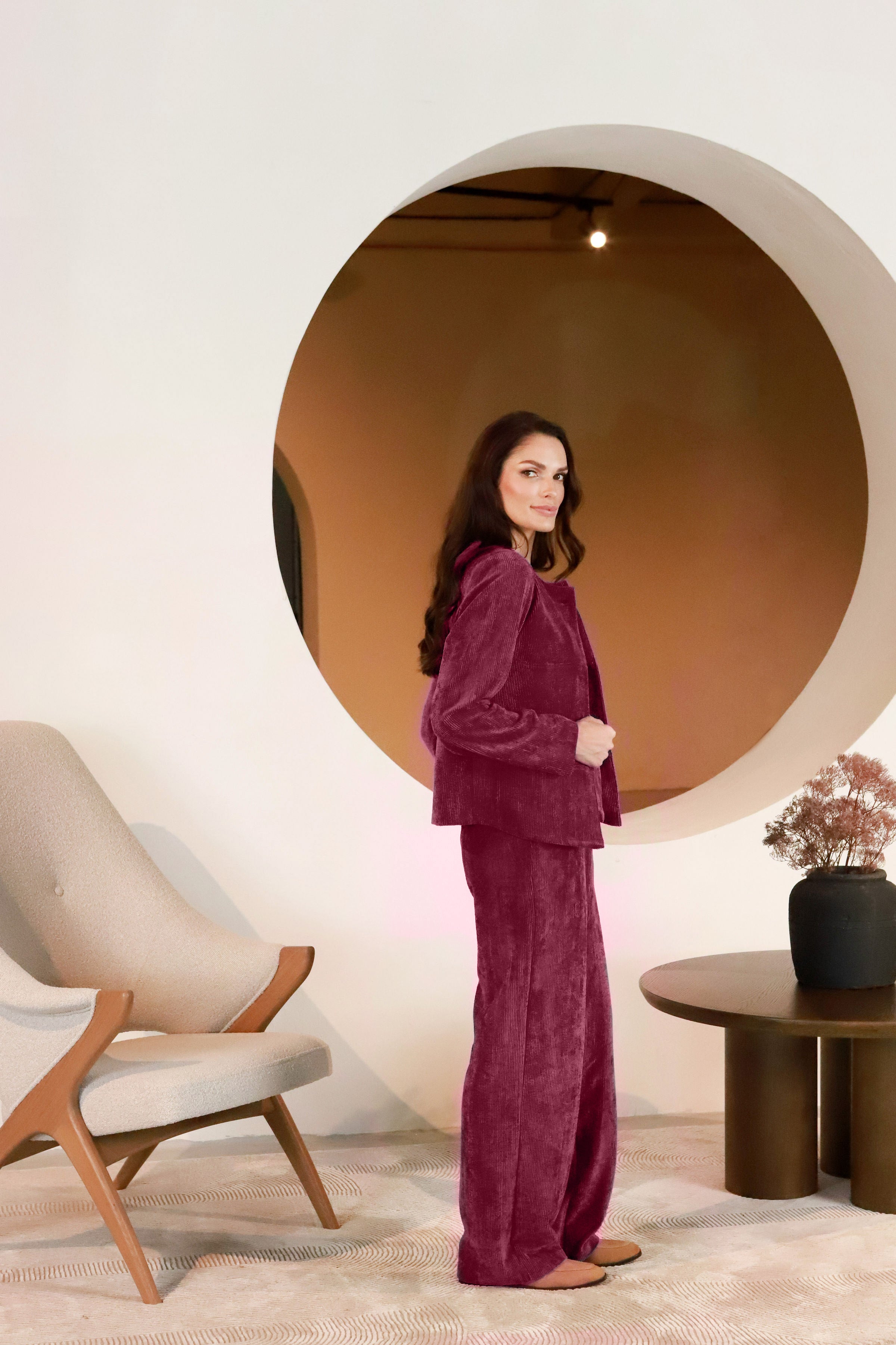 Velveto švarkelis „AGATAS“ granato bordo