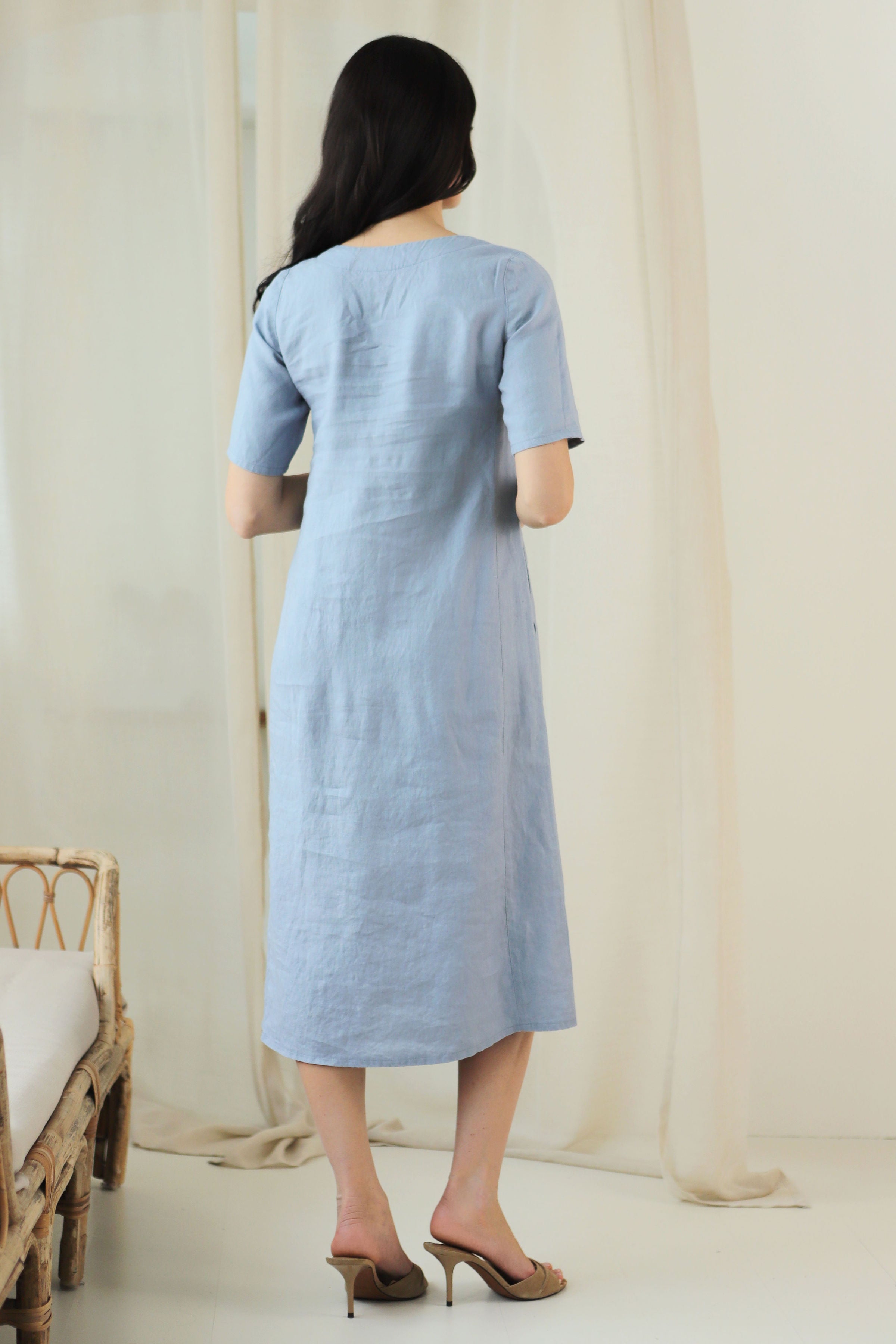 Midi dress “VĖJA” sky blue