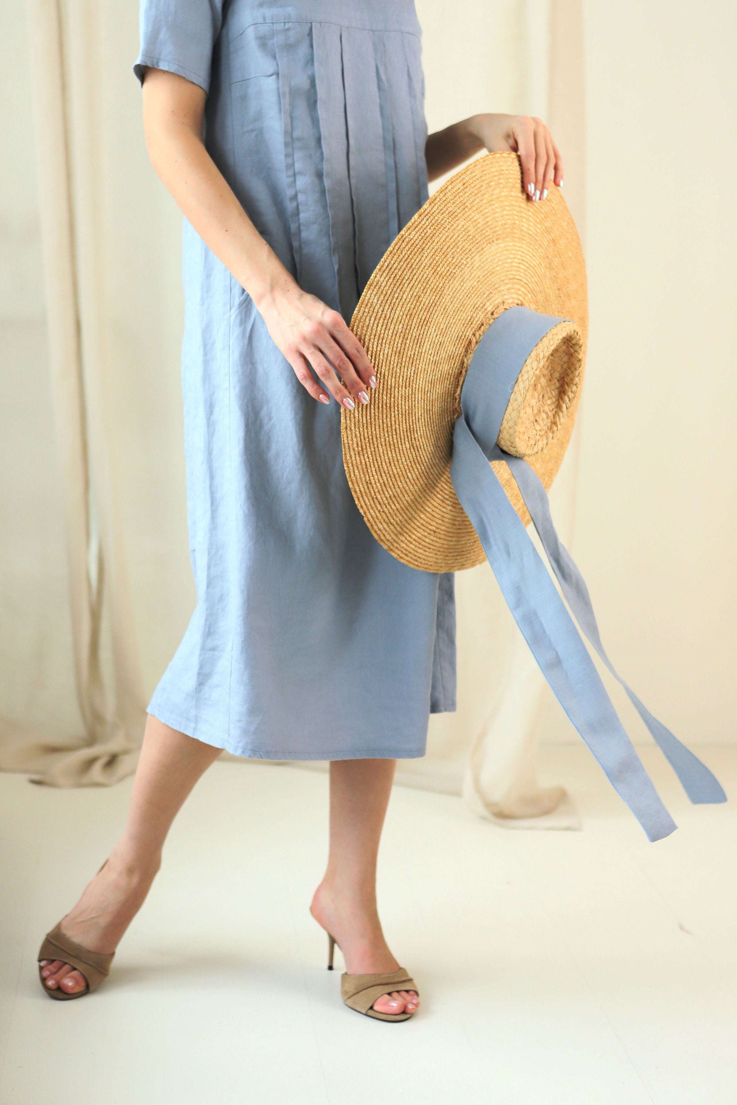 Midi dress “VĖJA” sky blue
