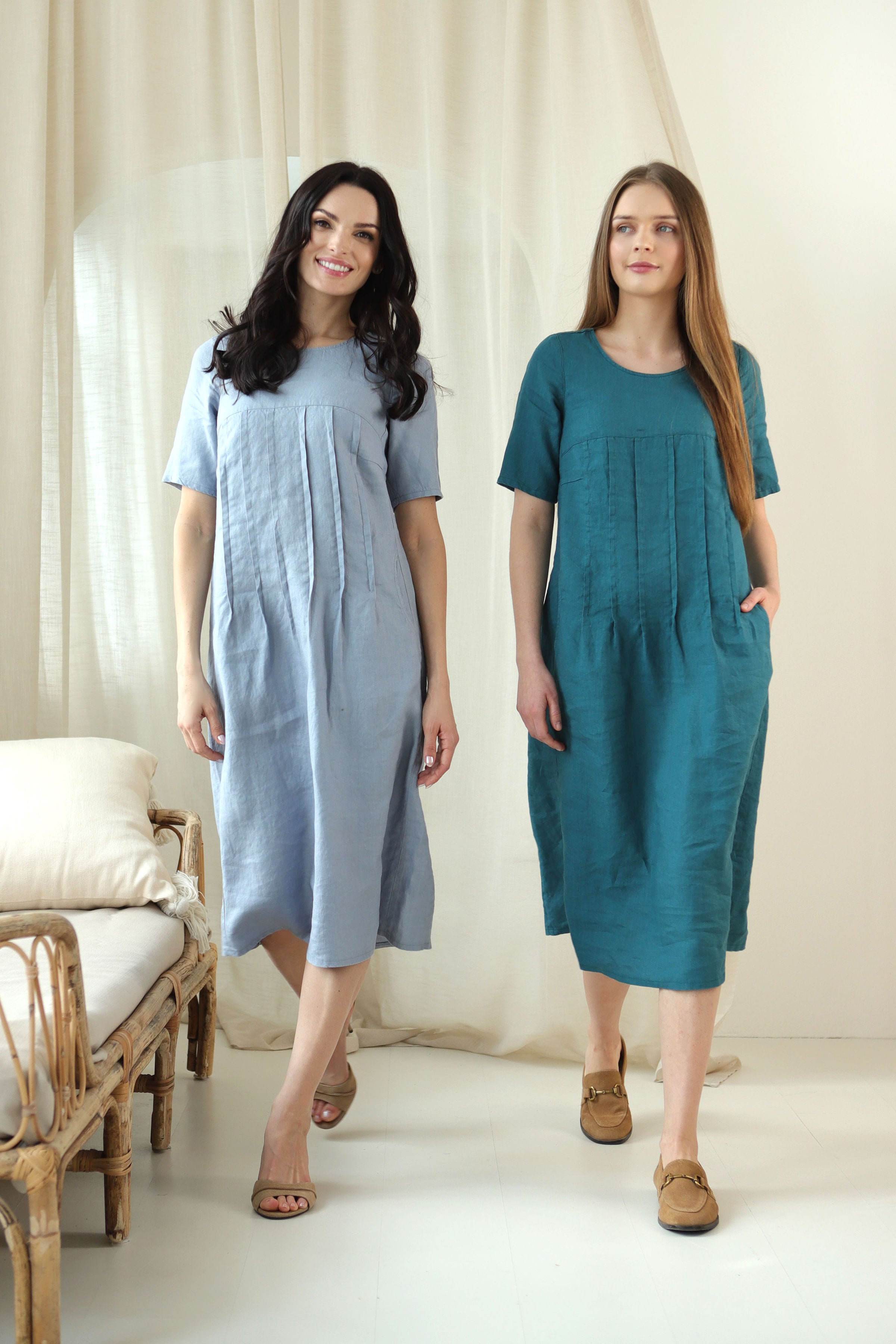 Midi dress “VĖJA” sky blue