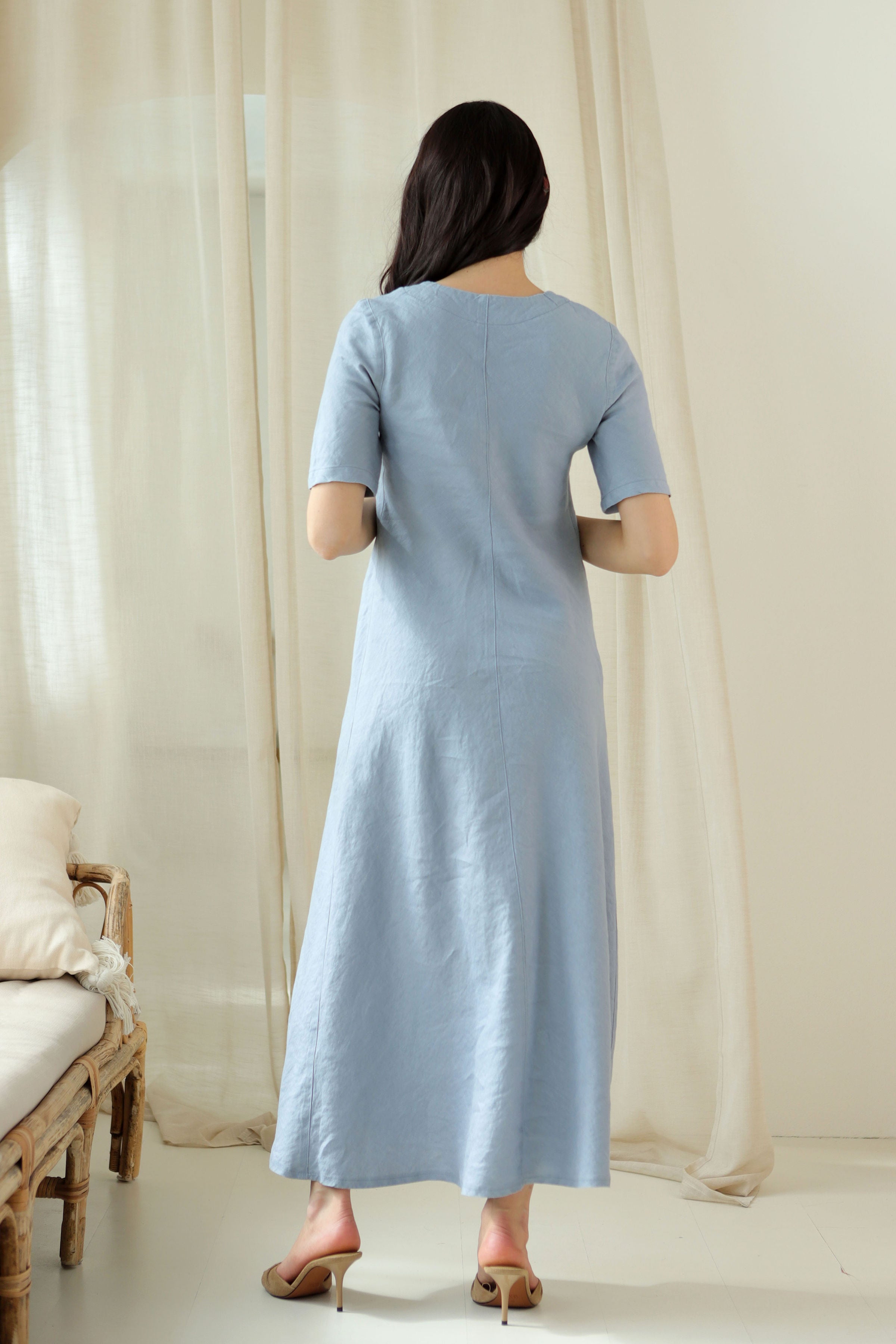 Long dress “ŠVIESA” sky blue