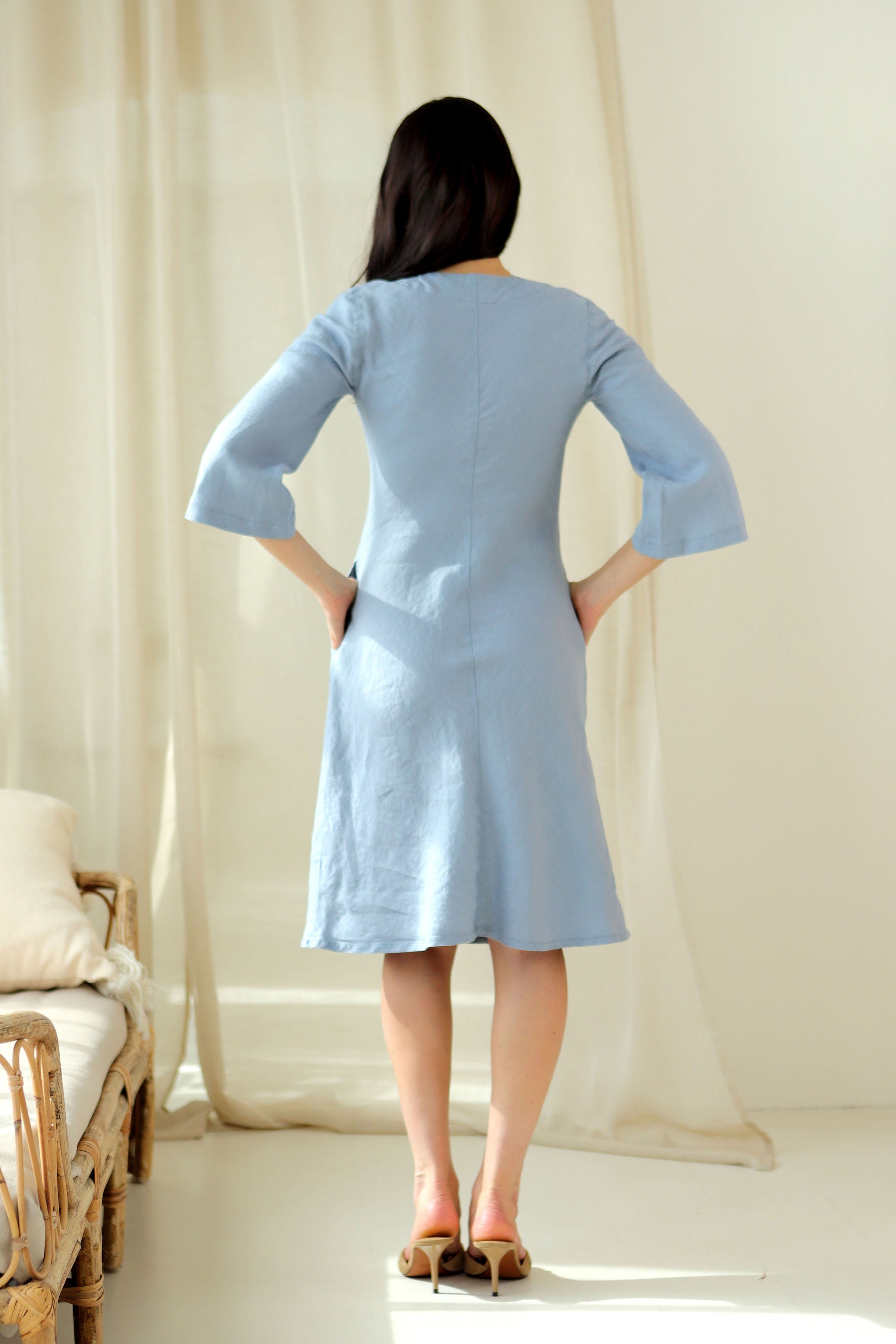 Short dress “NIDA” sky blue