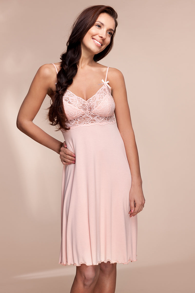 Viscose nightgowns "PERLA" cream