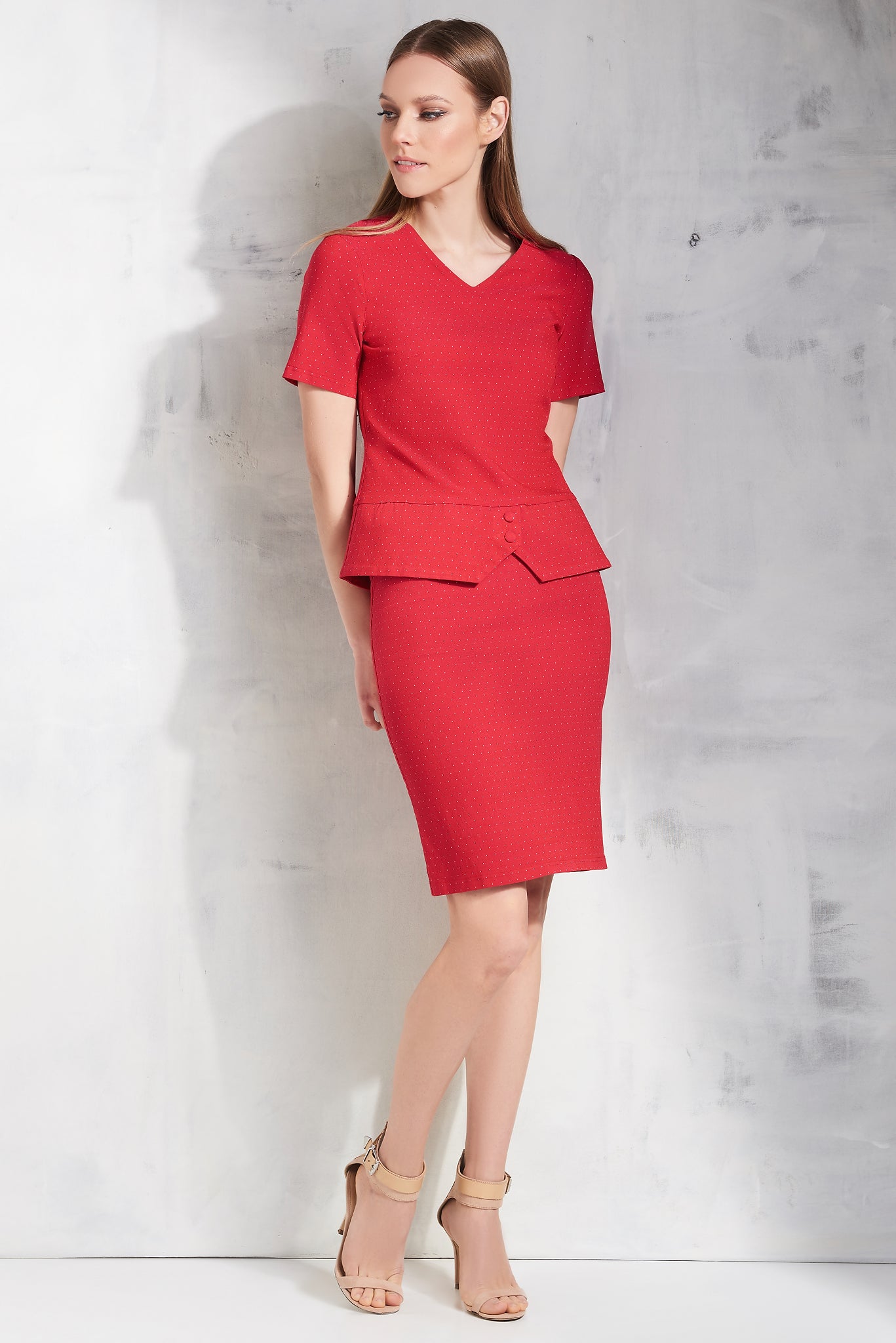 Blouse "LYNEA" red with dots