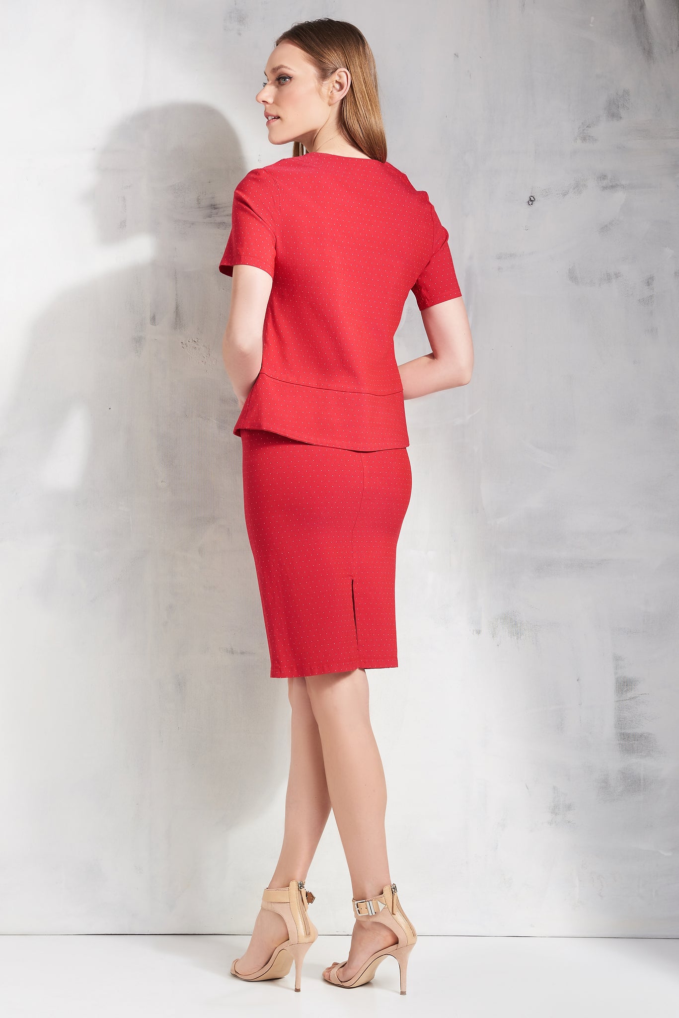 Blouse "LYNEA" red with dots