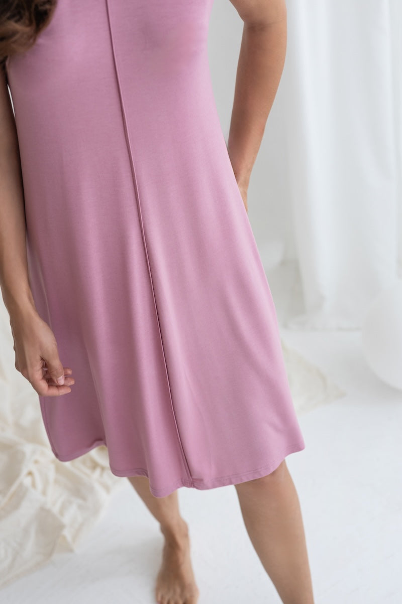 Short-sleeved nightgowns "LUKA" ash pink