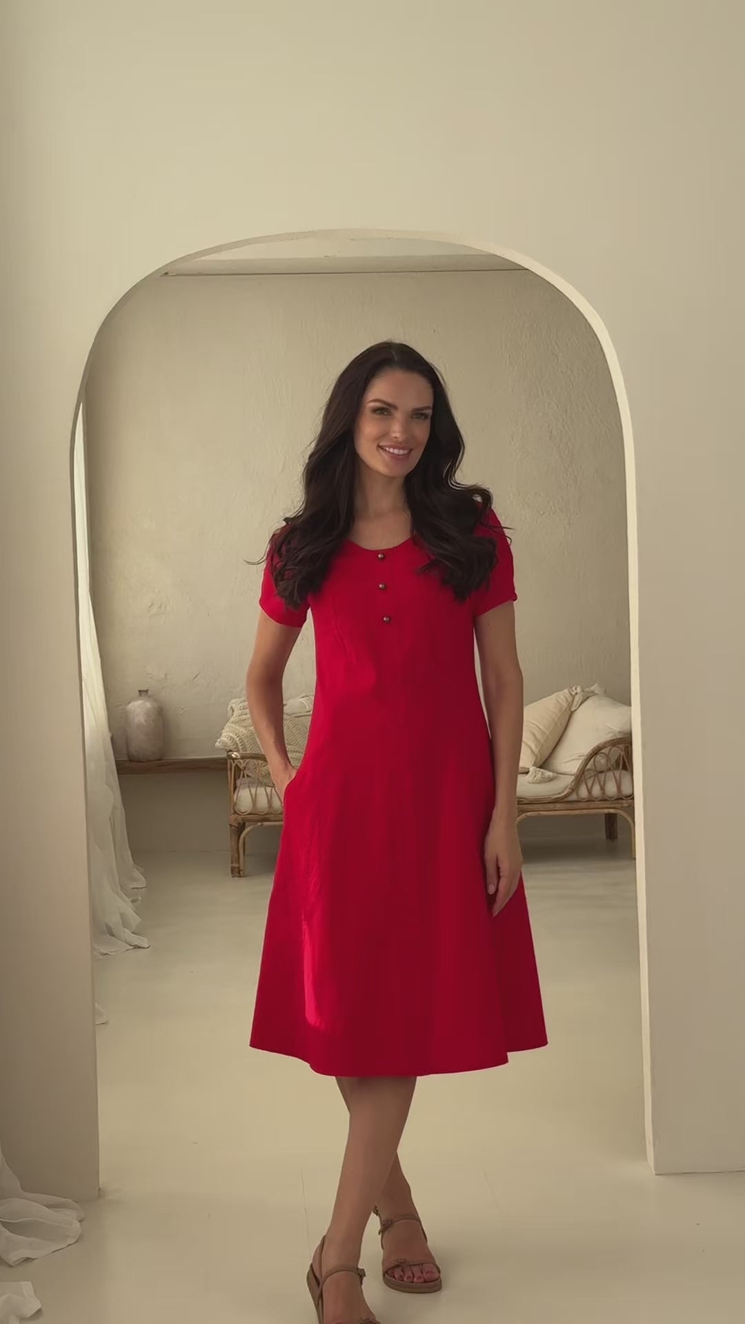 Short dress “VASARA” in berry red