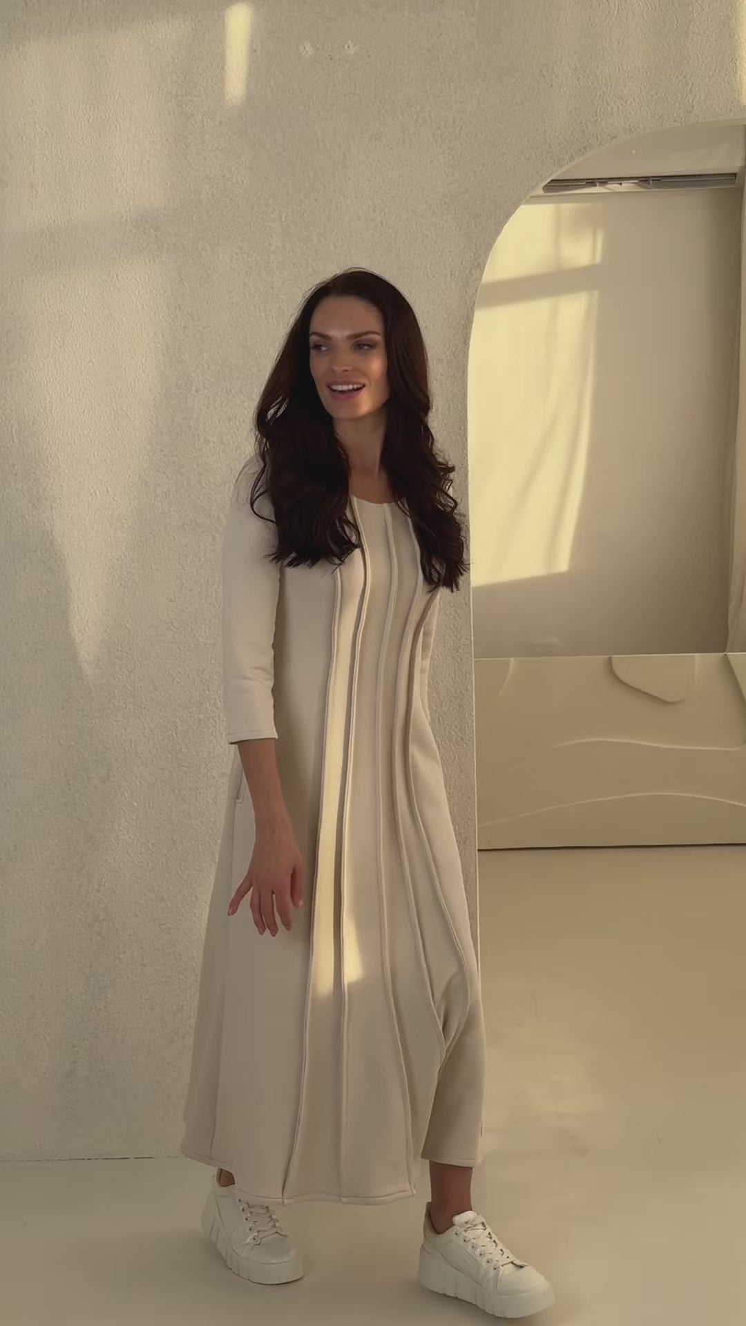 Long dress “SMILGA” in wheat beige