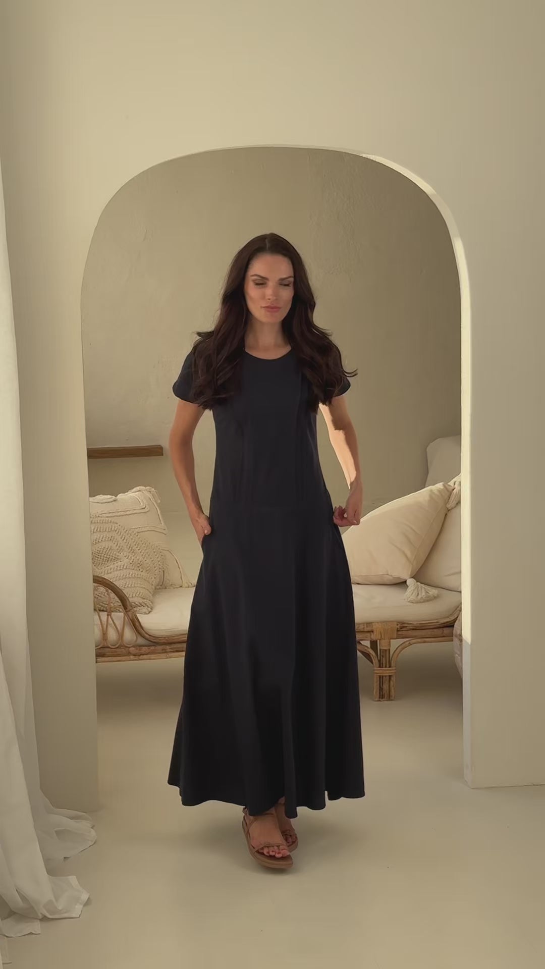 Dress “LAGŪNA” in deep blue