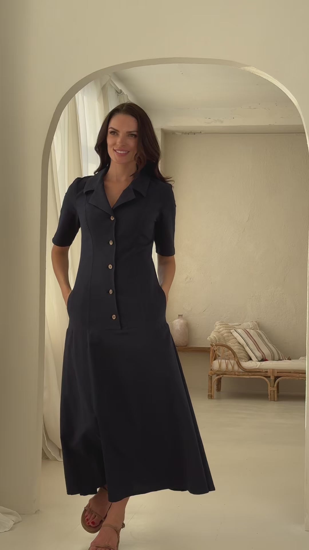 Dress “RIVIERA” in deep blue