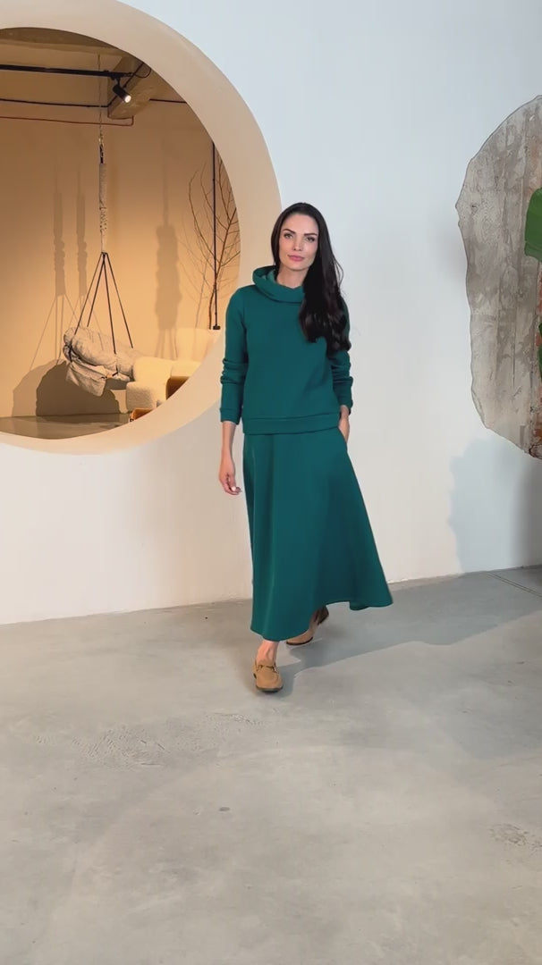 Skirt „SPINDULYS“ – emerald green