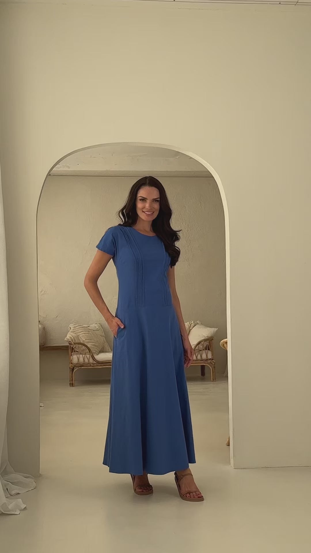 Dress “LAGŪNA” in cornflower blue