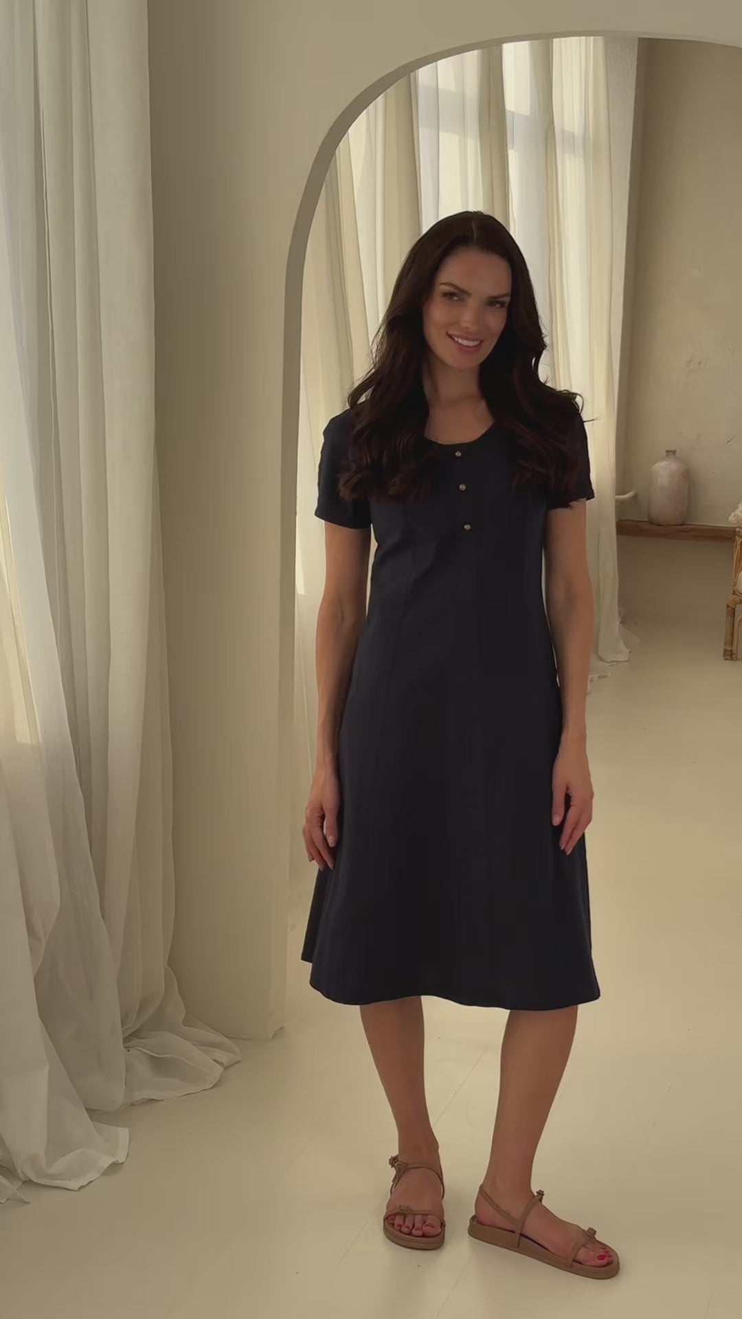 Short dress “VASARA” in deep blue