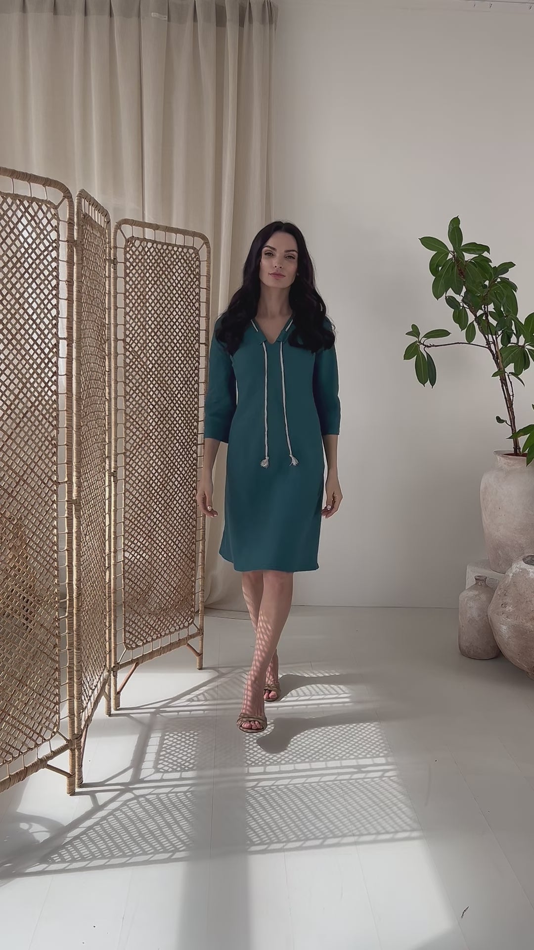 Short dress “NIDA” lagoon green