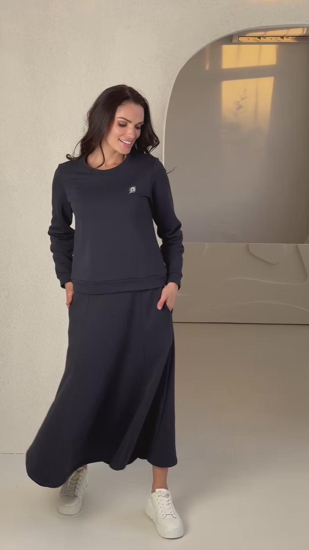 Skirt “VAKARIS” in dark navy