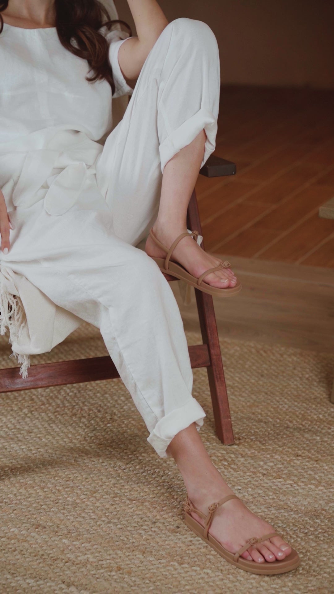 Linen trousers "VESPERA" white