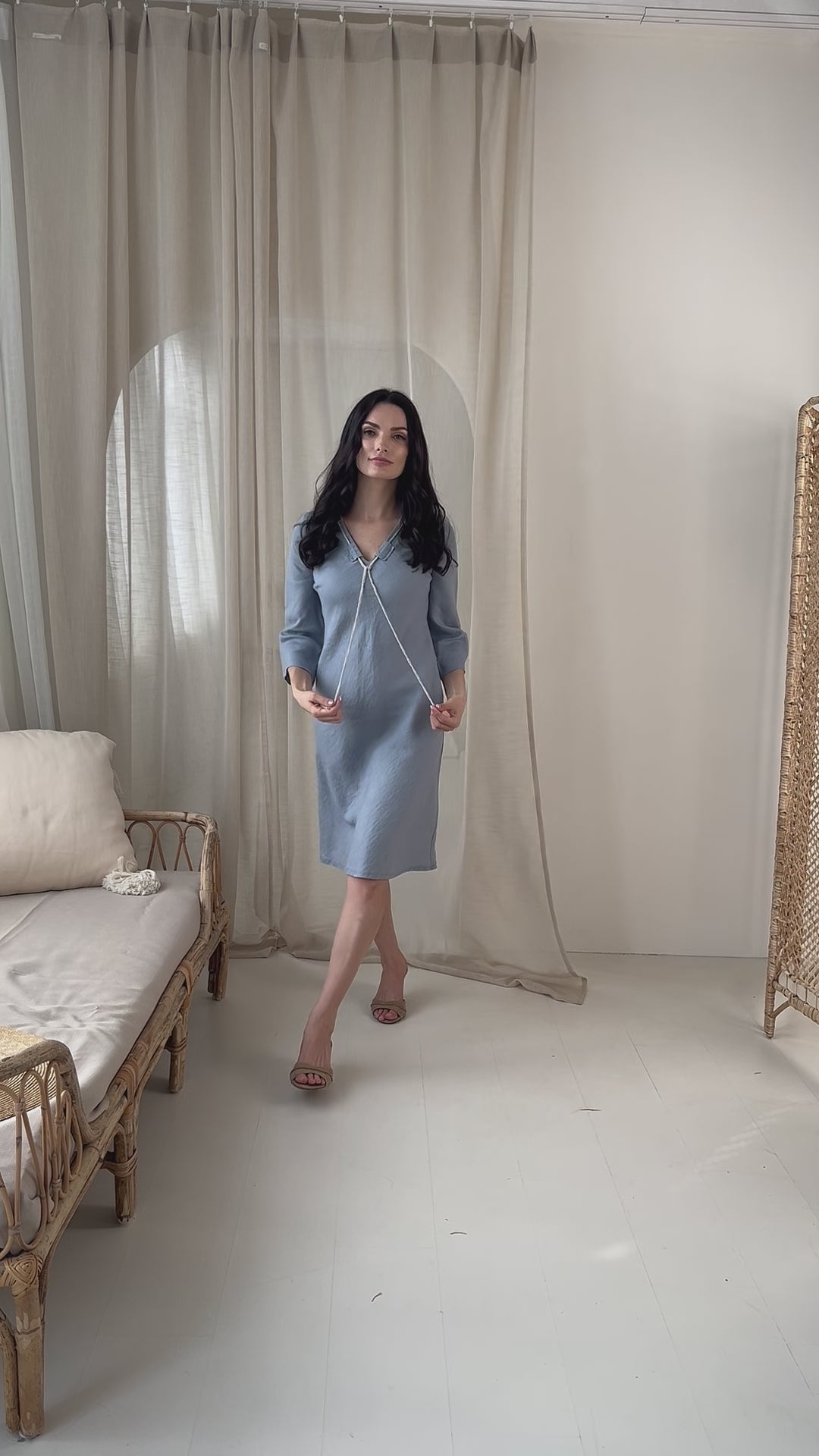 Short dress “NIDA” sky blue