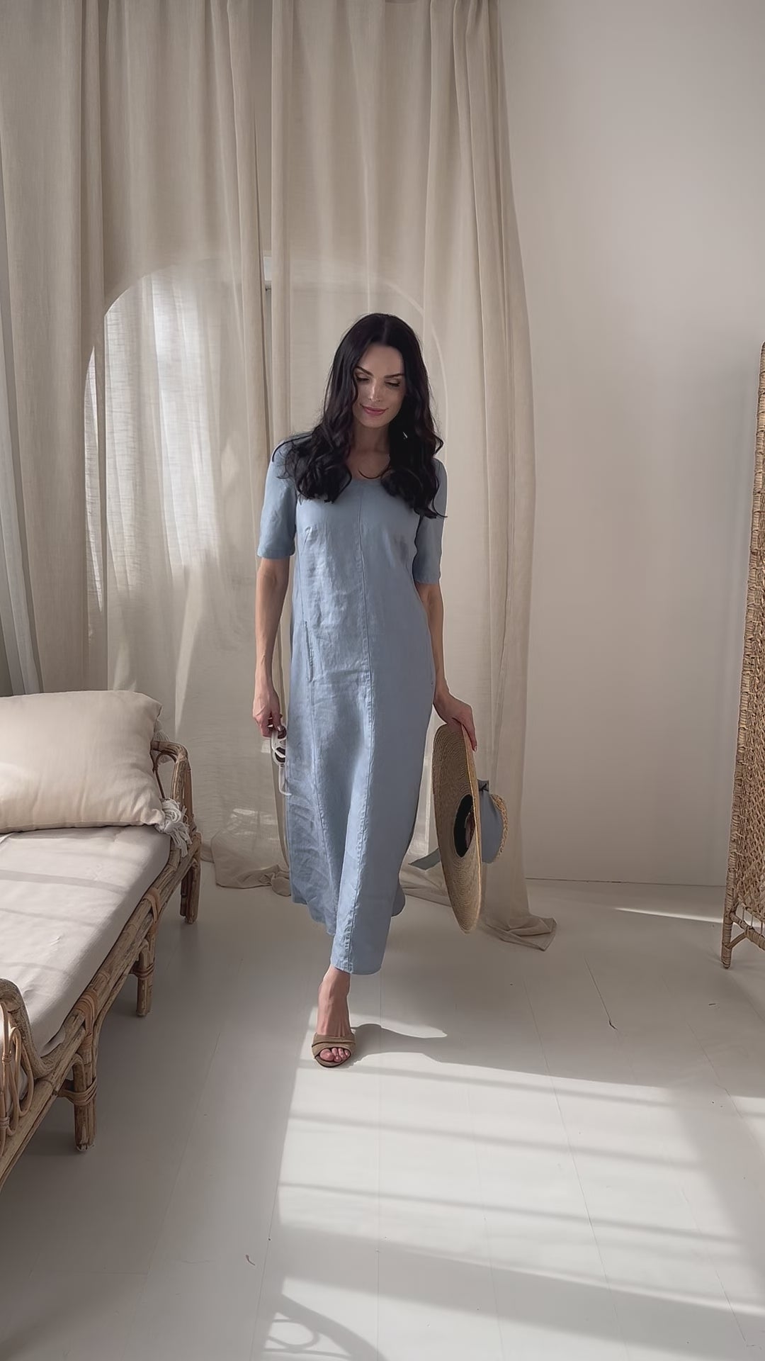 Long dress “ŠVIESA” sky blue