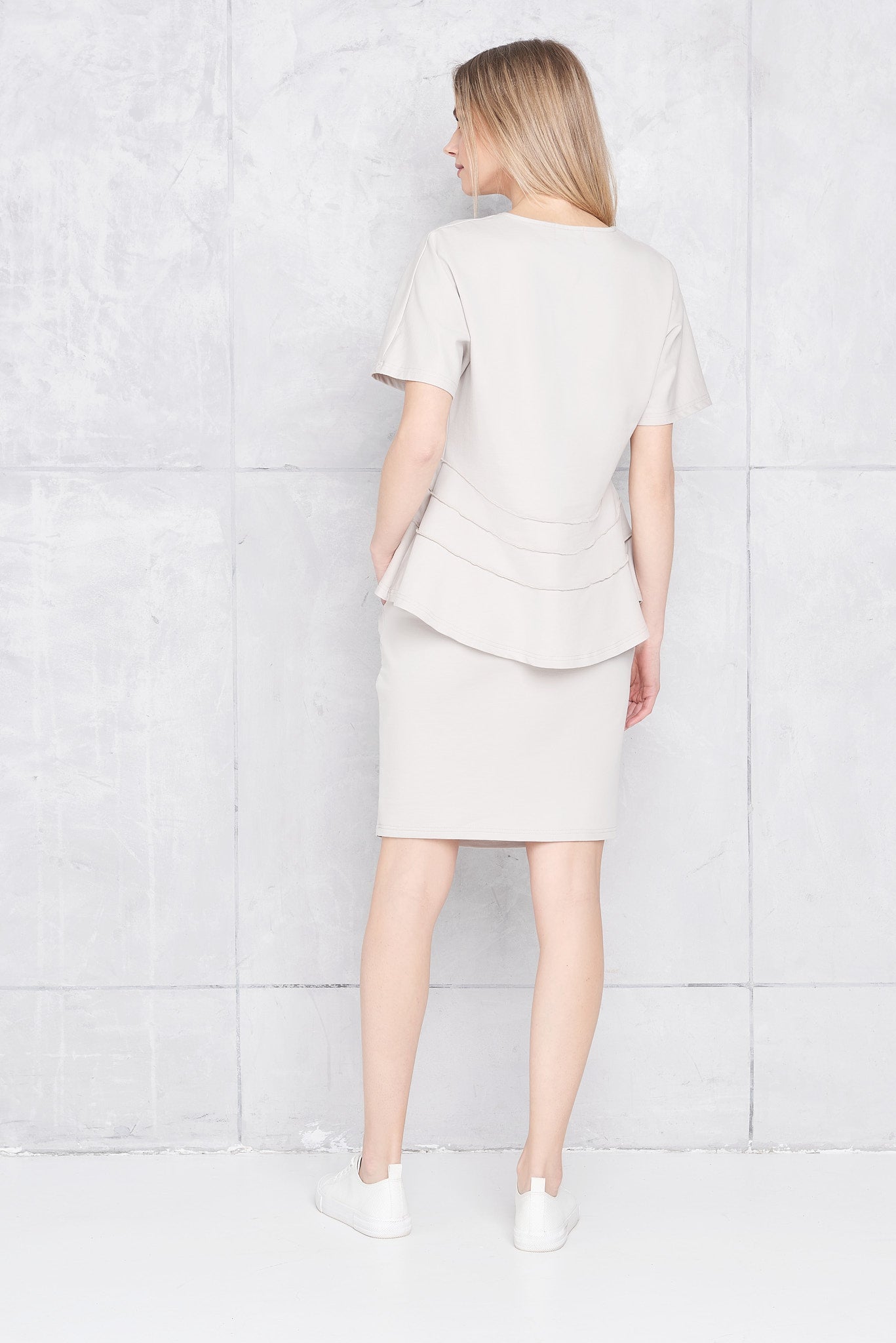 Terry knit blouse "VALENTA" dune sand