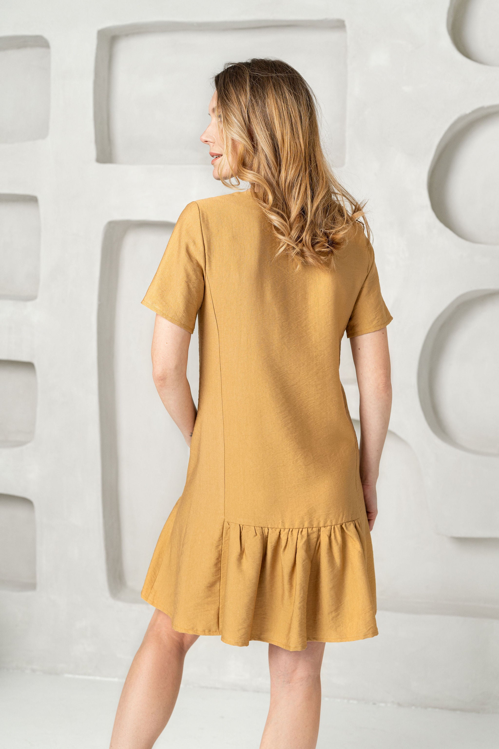 Dress "MILANA" honey gold